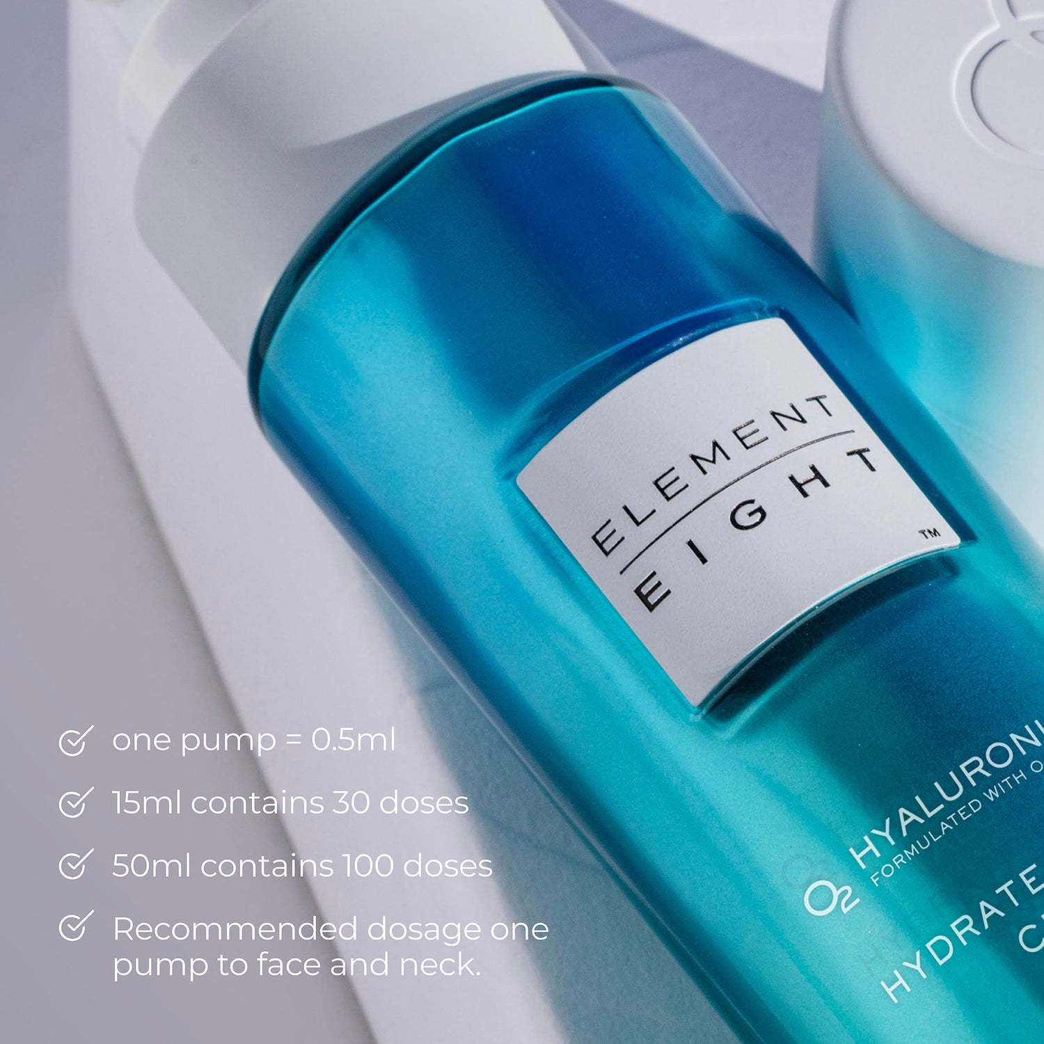 Top-view image of Element Eight O2 Hyaluronic Acid Hydrate Correct Moisturizer for Dry Skin