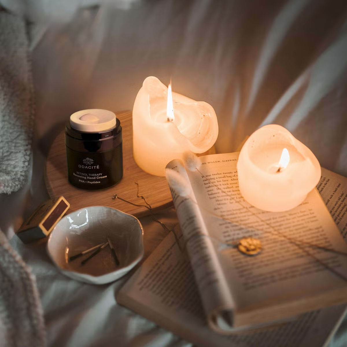 Lifestyle image of Odacité Retinol Therapy Renewing Hand Cream