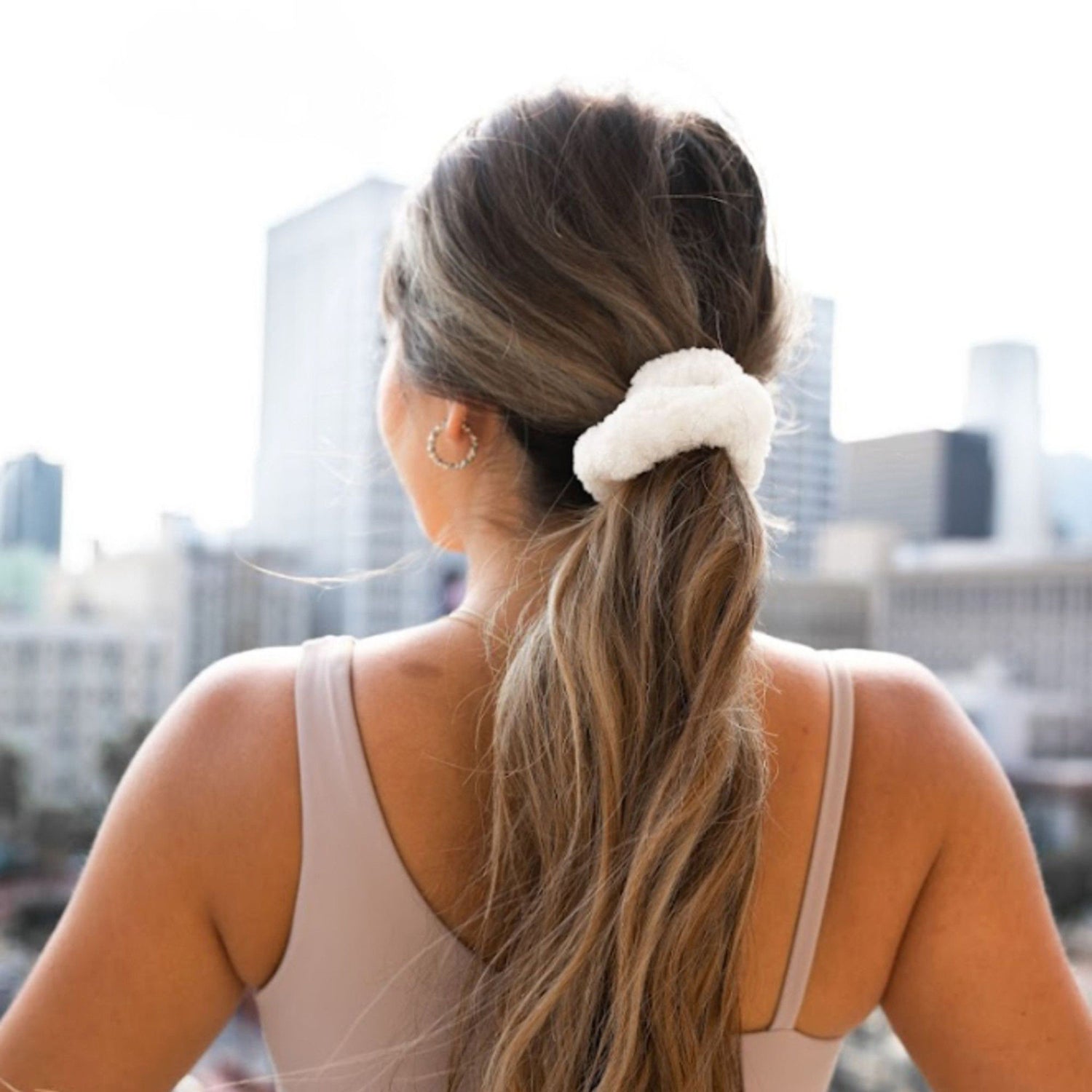Model image of Volo Beauty The Salt White Scrunchie Duo