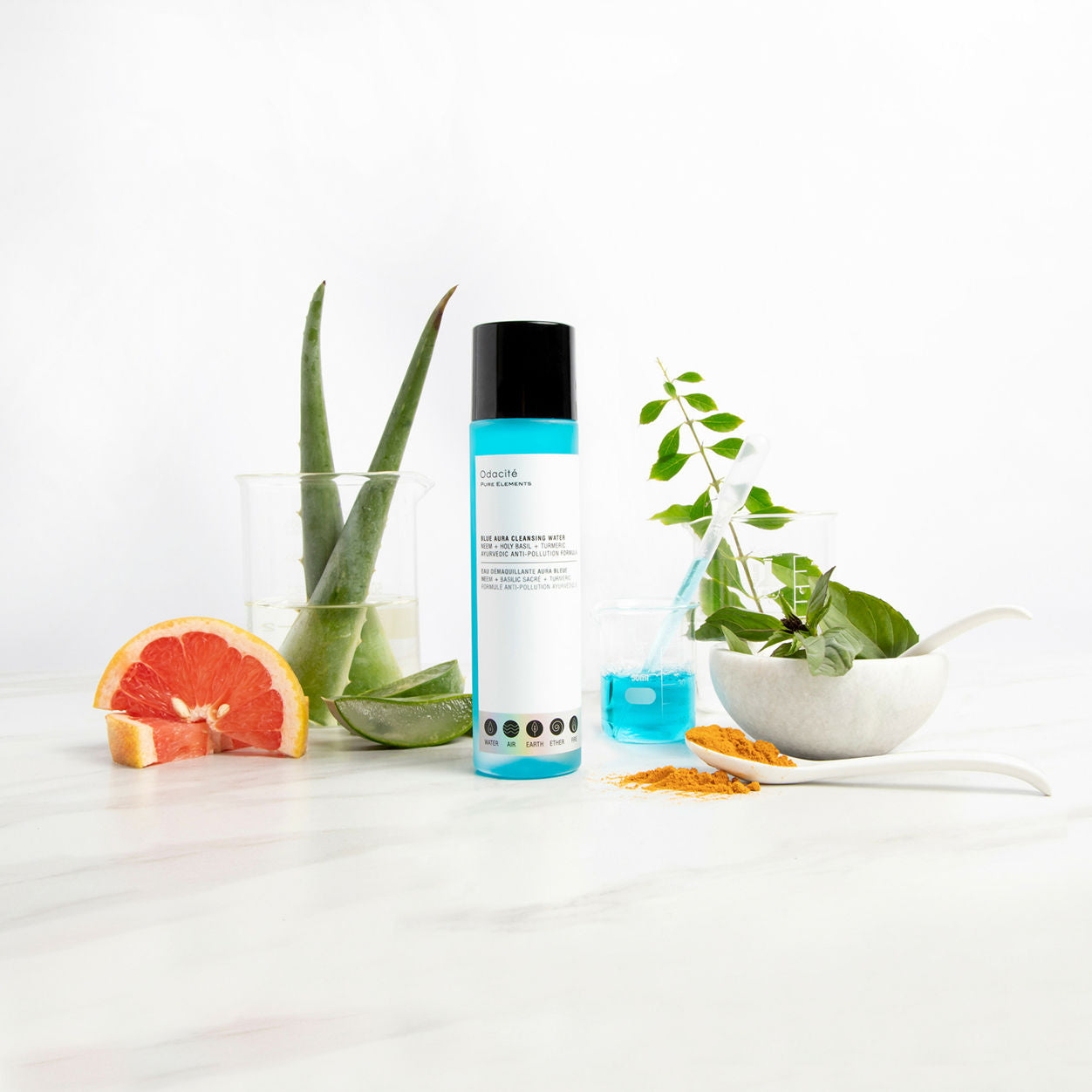 Lifestyle image of Odacité Blue Aura Cleansing Water