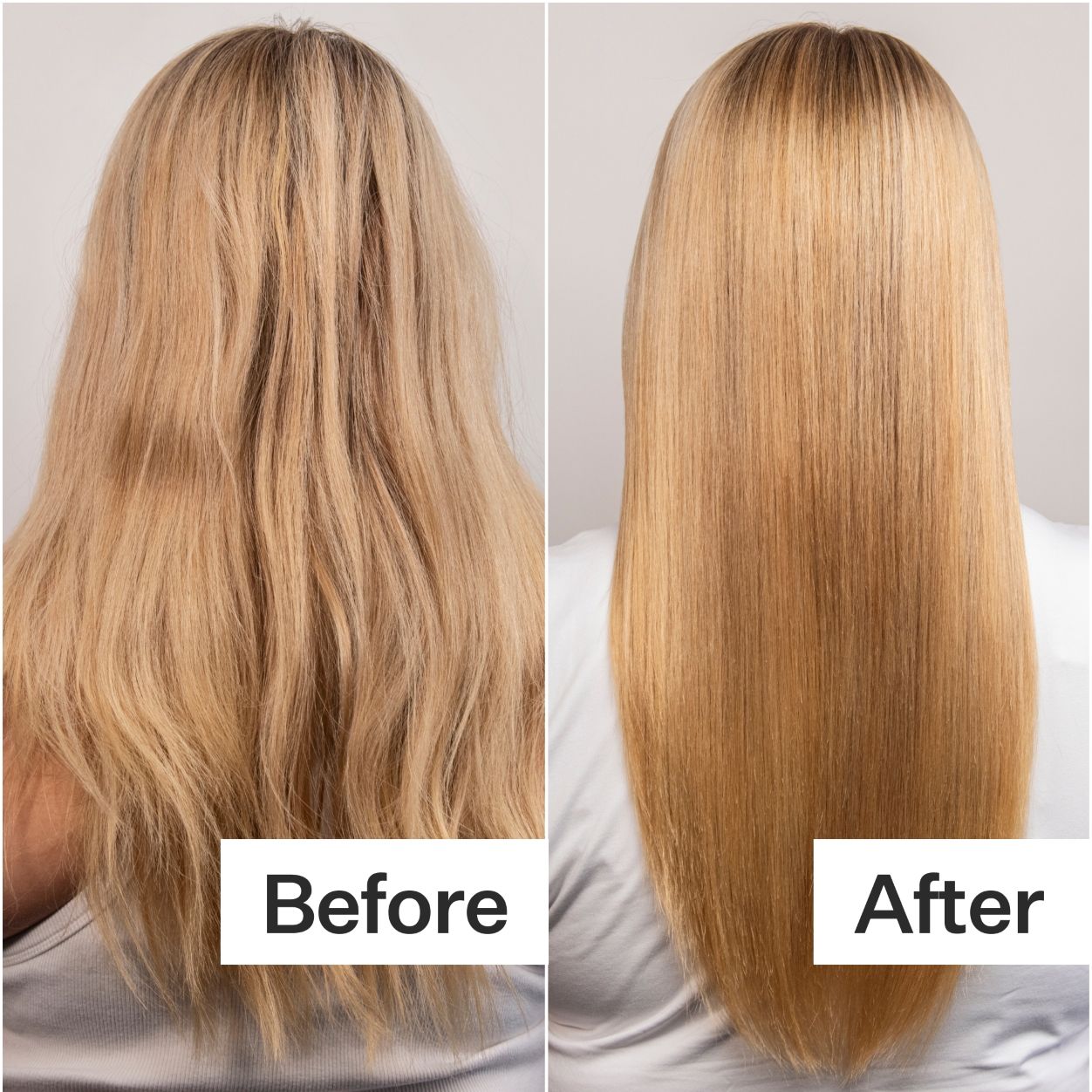 Before and after results of using Act+Acre Conditioning Hair Mask