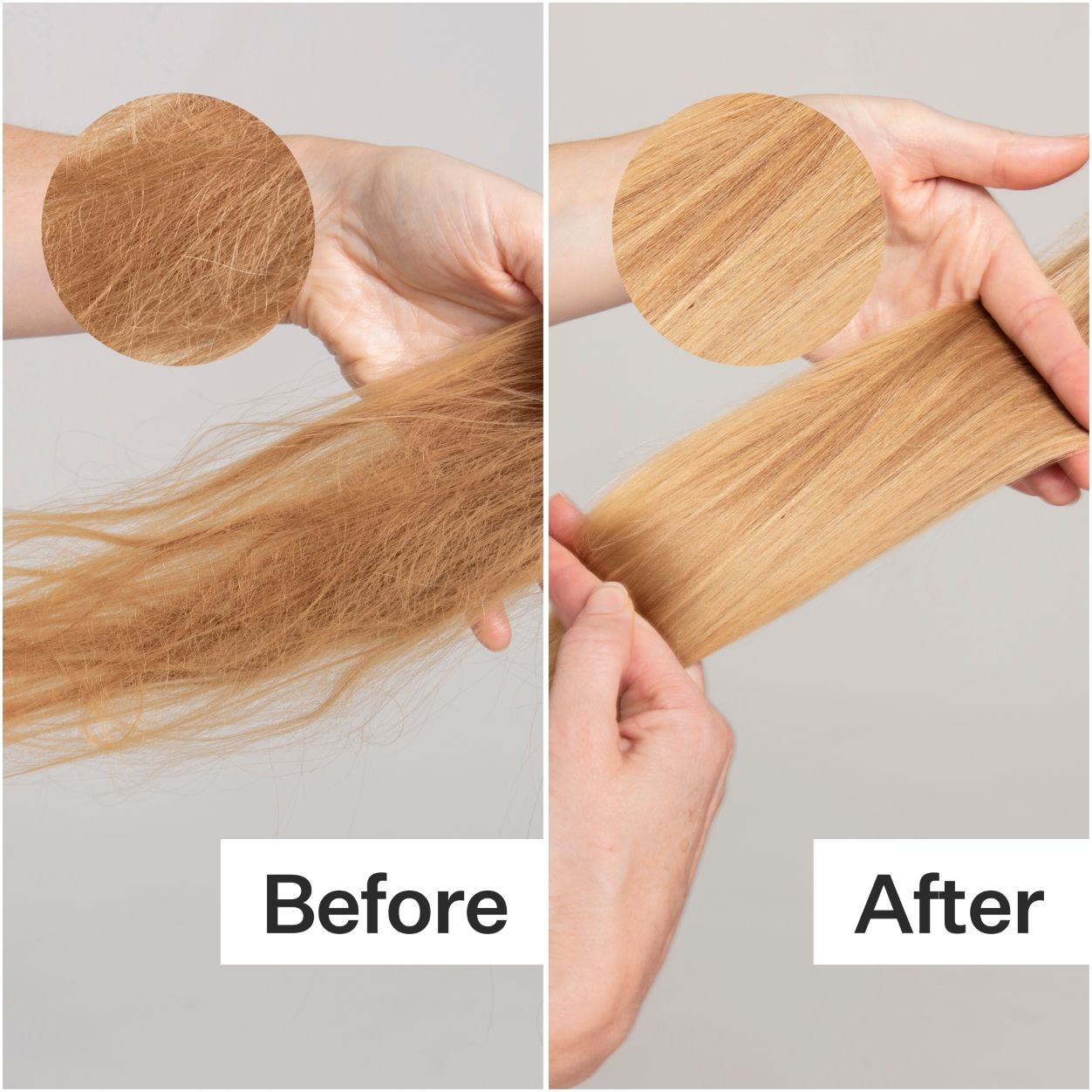 Before and after results of using Act+Acre Conditioning Hair Mask