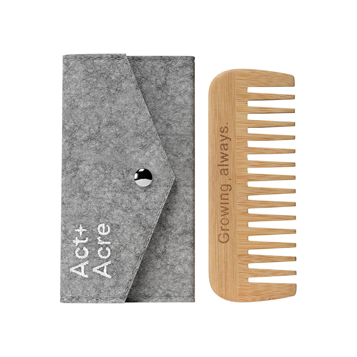 Side image of Act+Acre Organic Bamboo Comb