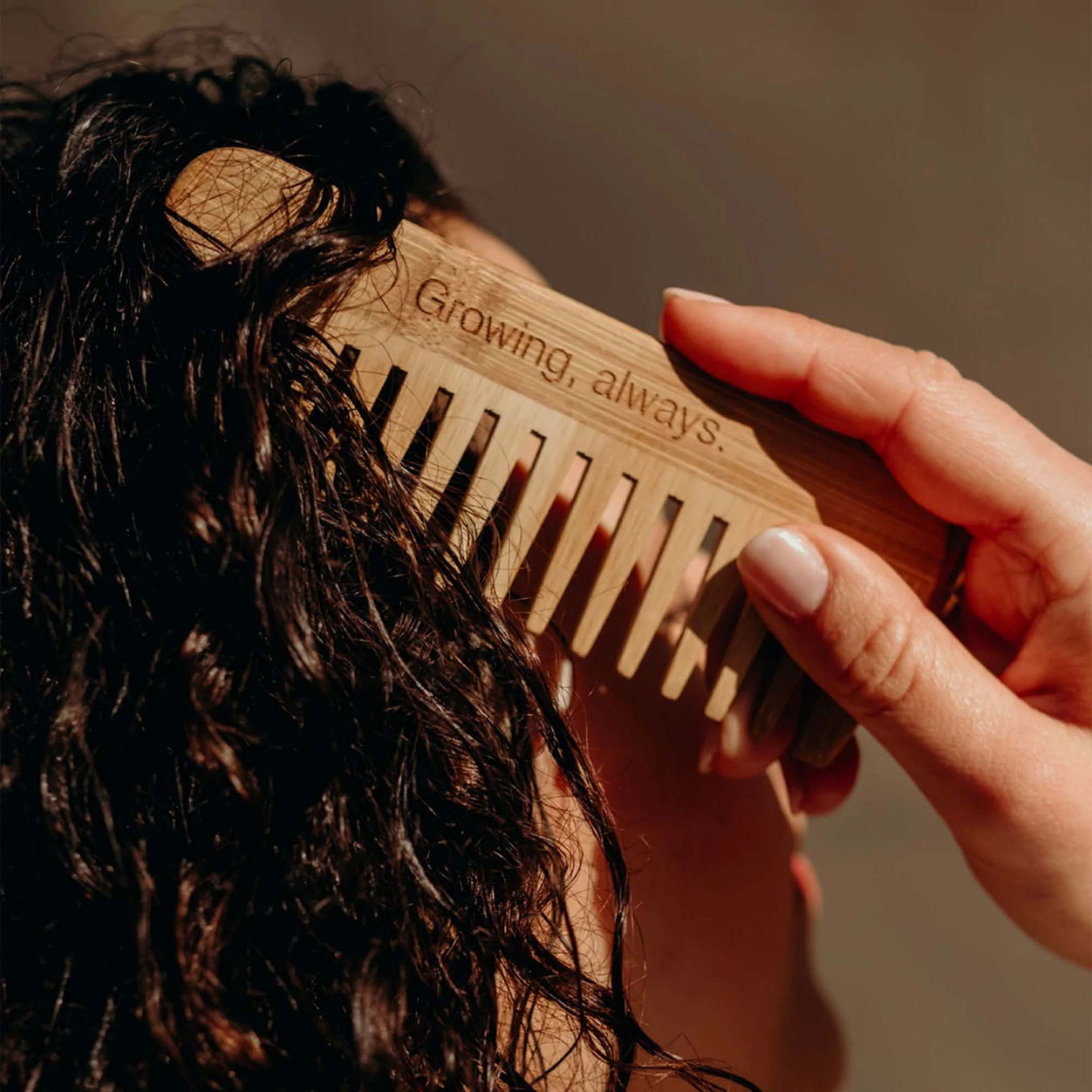 Lifestyle image of Act+Acre Organic Bamboo Comb