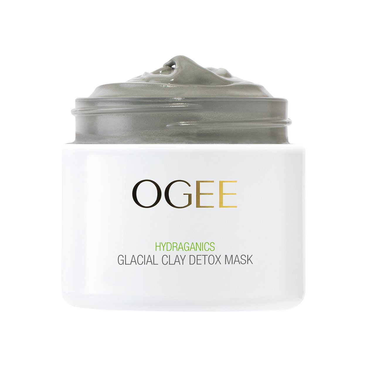 Image of an open Ogee Glacial Clay Detox Mask