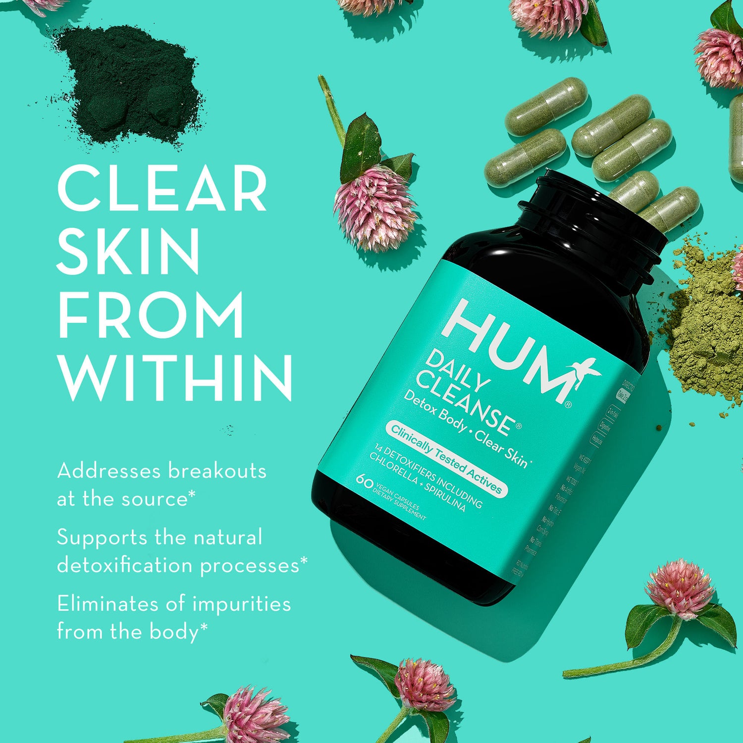 Information related to Hum Daily Cleanse Clear Skin and Acne Supplement