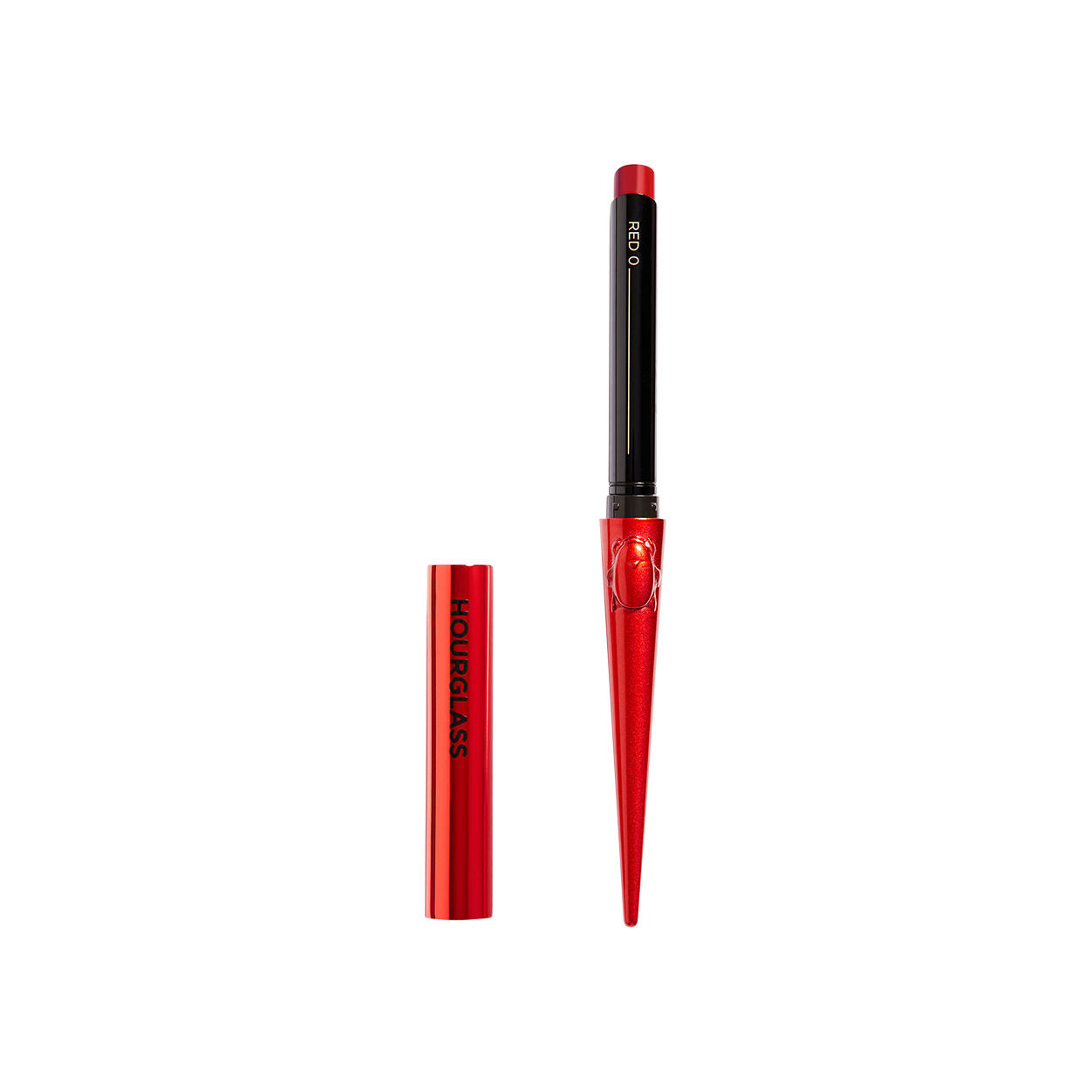 Image of an open Hourglass Confession Slim High Intesity Refillable Lipstick Red 0