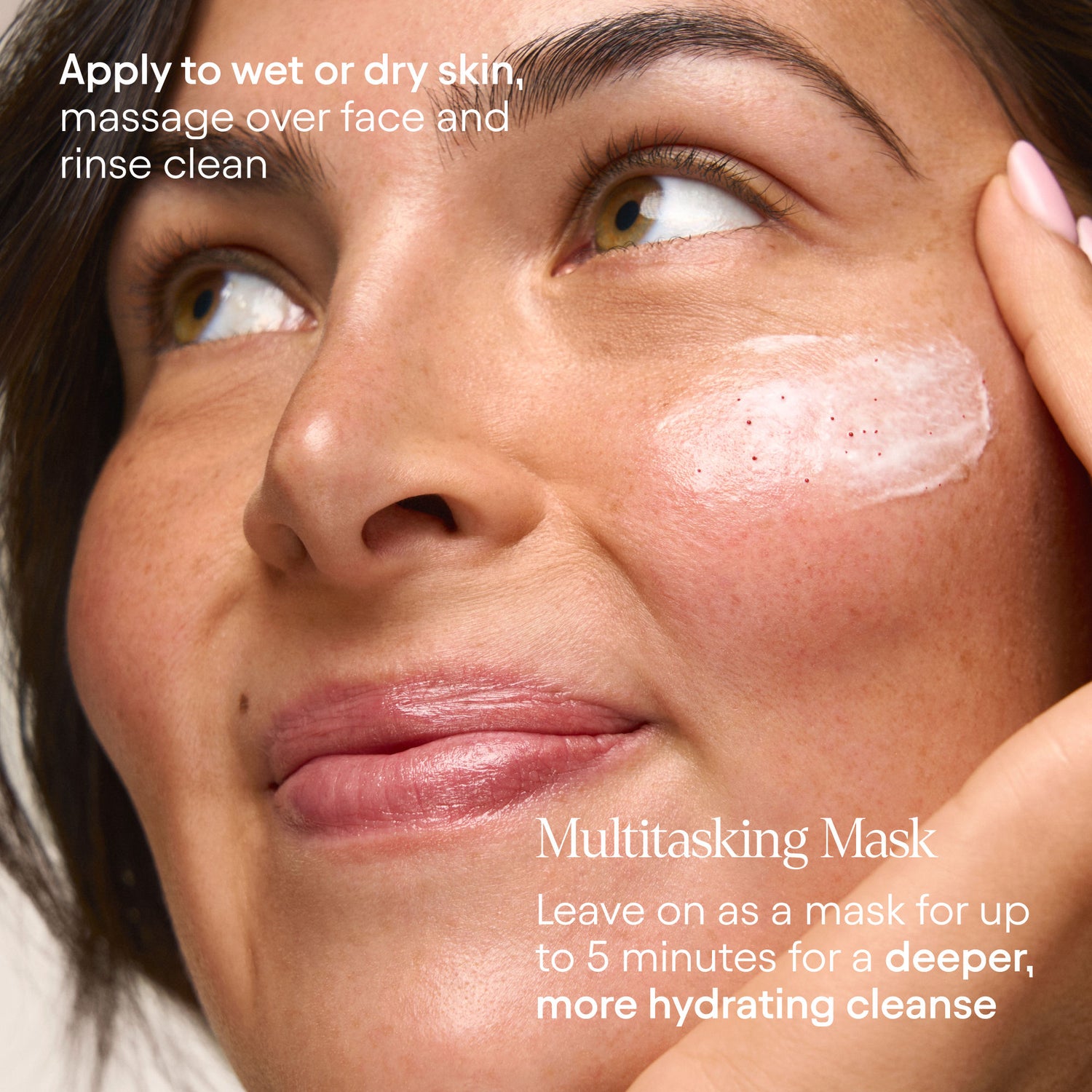 Model image of Alpyn Beauty Hydrating Cold Cream Cleanser with Vitamin C and Juneberry