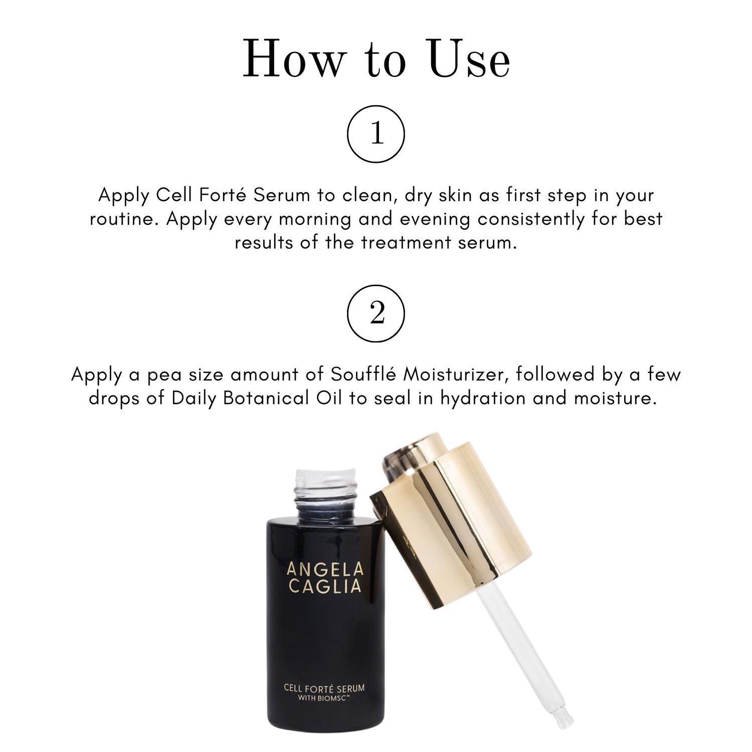 Image of a closed Angela Caglia Skincare Cell Forté Serum with BIOMSC™