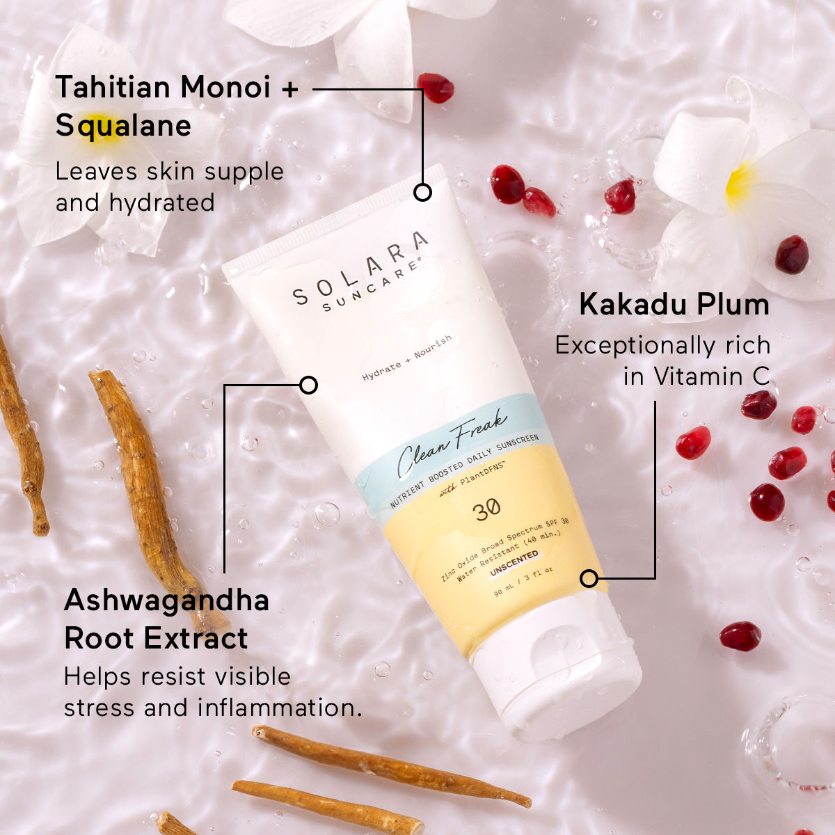 Information related to Solara Suncare Clean Freak Active Wear Body Sunscreen Moisturizer SPF 30