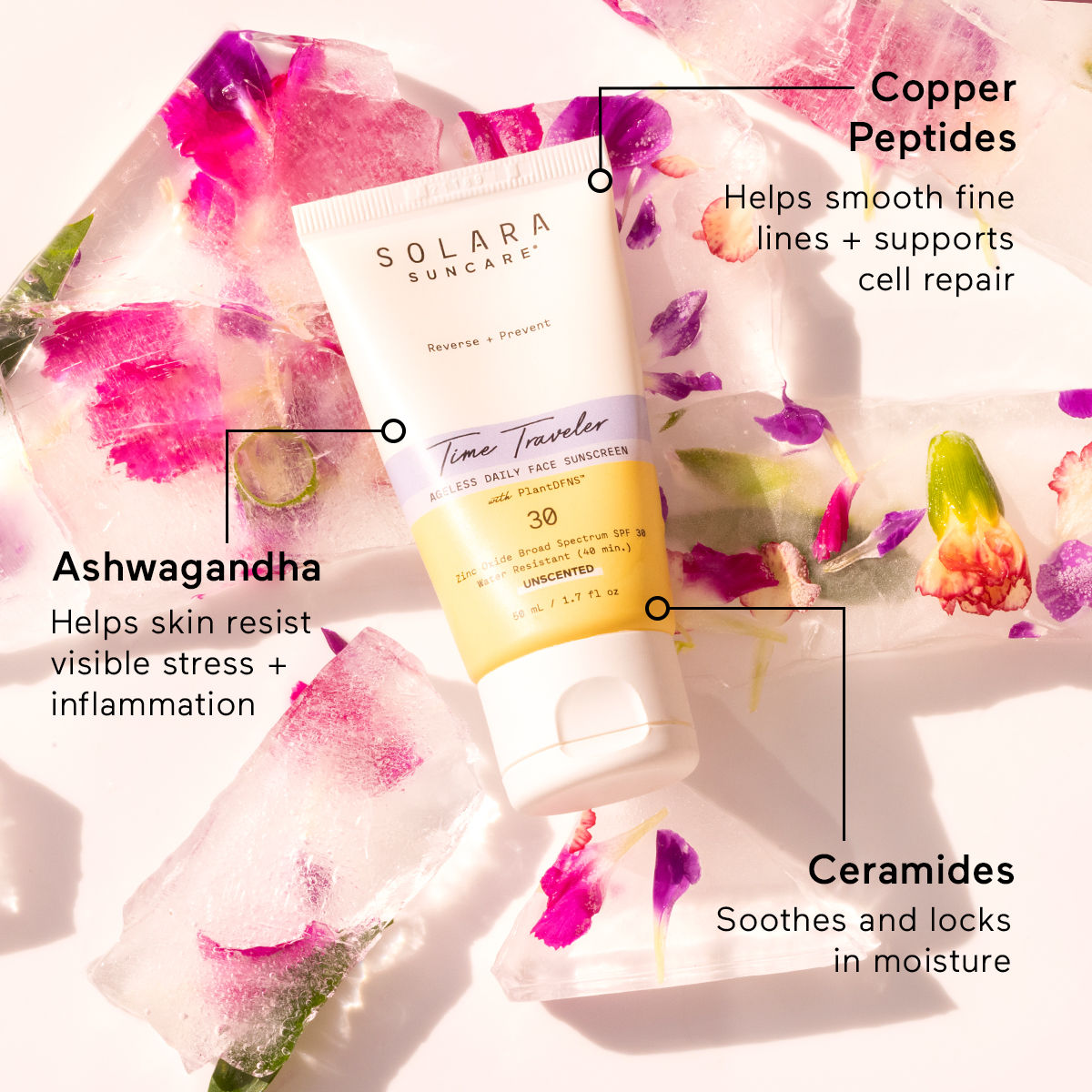 Lifestyle image of Solara Suncare Time Traveler SPF 30