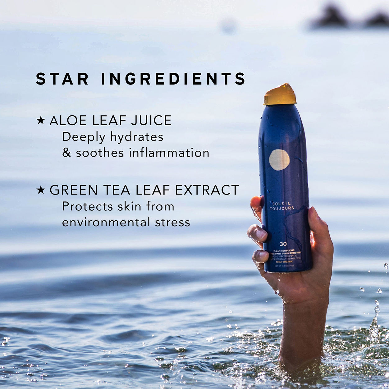 Information related to Soleil Toujours Clean Conscious Antioxidant Sunscreen Mist SPF 50