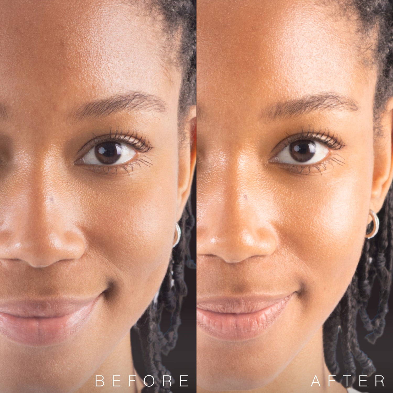 Before and after results of using Hampton Sun Tinted Wrinkle Control Face Cream SPF 45