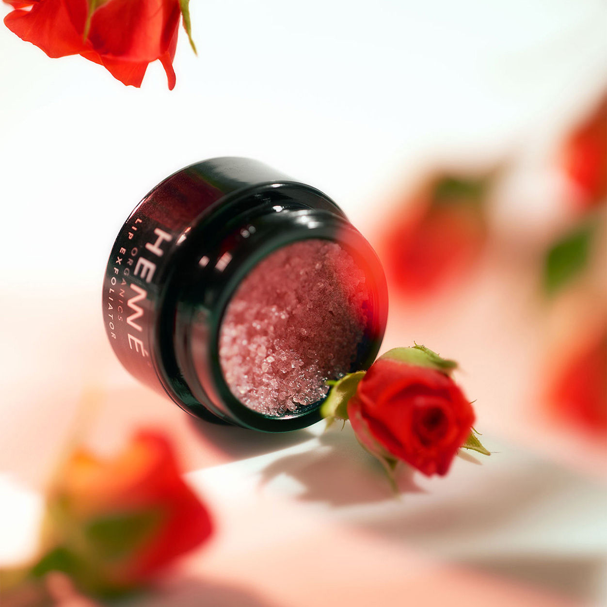 Lifestyle image of Henne Organics Rose Diamonds Lip Exfoliator