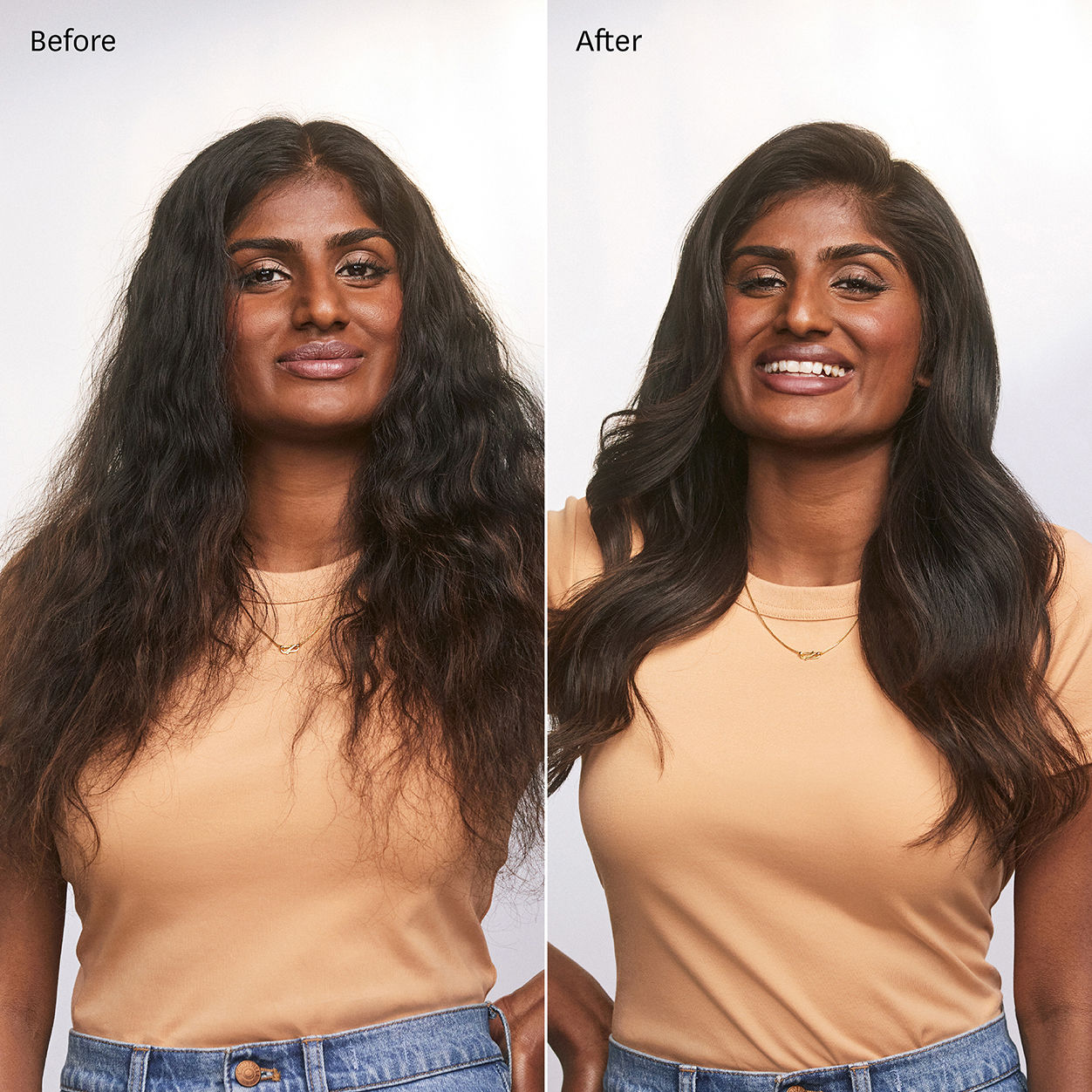 Before and after results of using T3 Afar Travel Dryer and Case