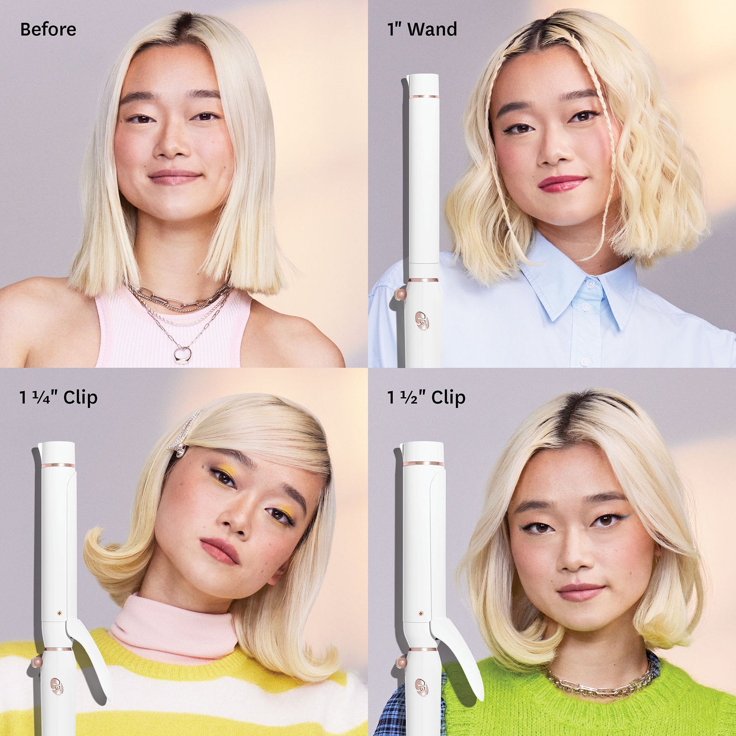 Lifestyle image of T3 Switch Kit Wave Trio Styling Iron with Three Interchangeable Barrels