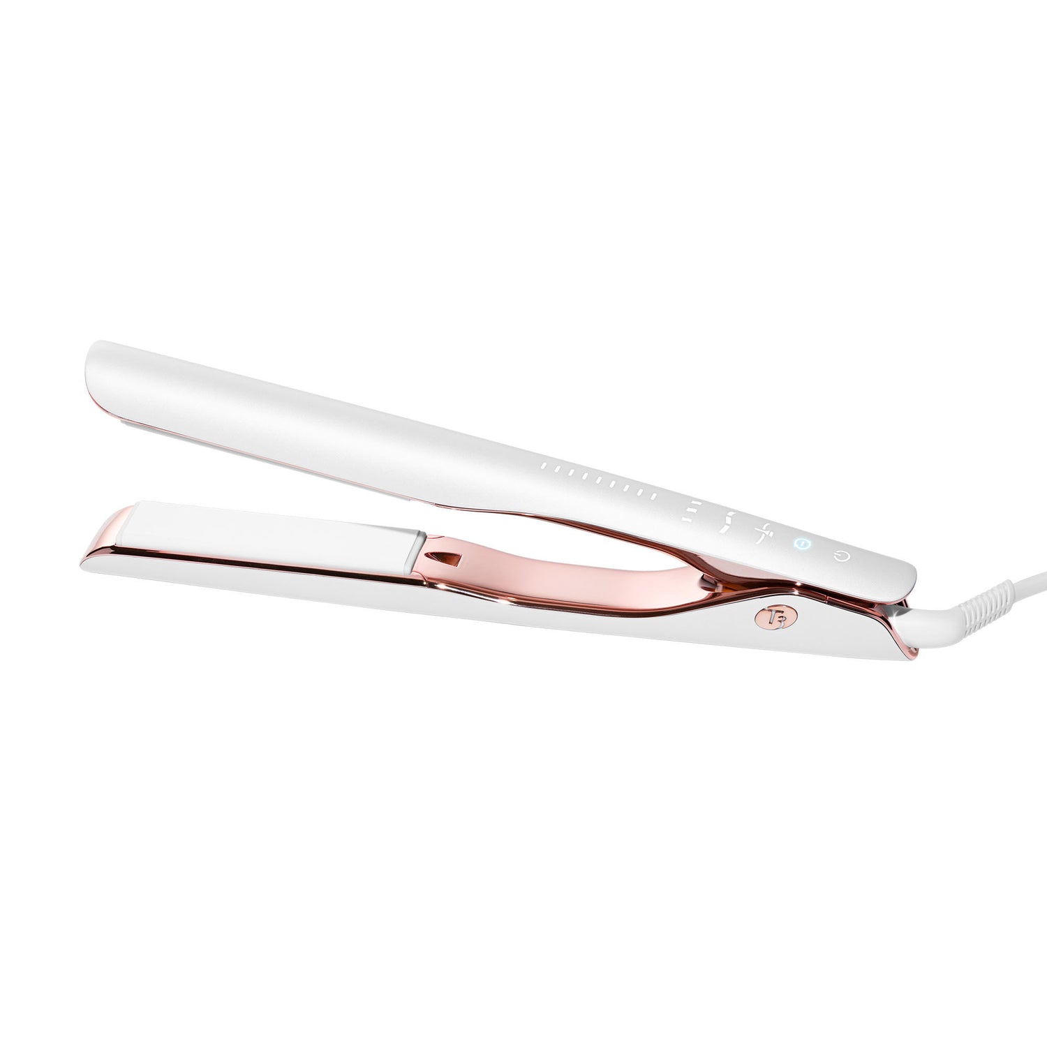 Image of an open T3 Smooth ID 1” Smart Flat Iron With Touch Interface