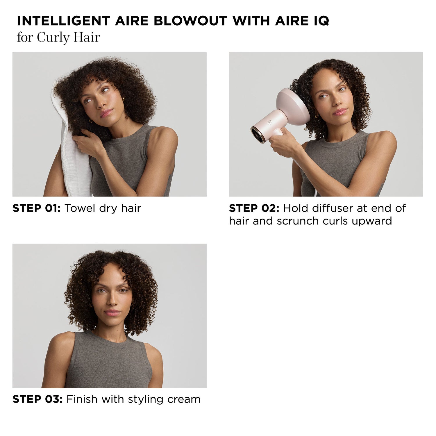 Before and after results of using T3 Aire IQ Intelligent Hair Dryer