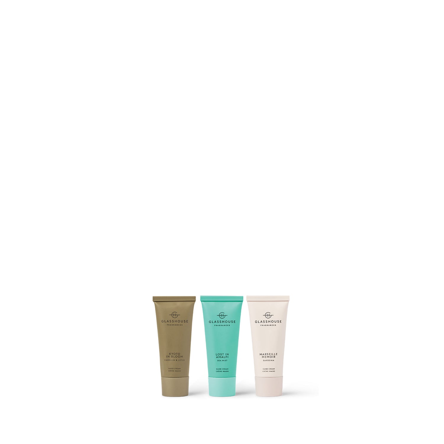 Top-view image of Glasshouse Fragrances Hand Cream Trio (Limited Edition)