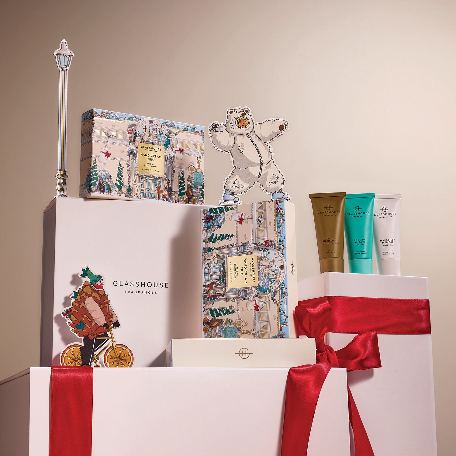 Lifestyle image of Glasshouse Fragrances Hand Cream Trio (Limited Edition)