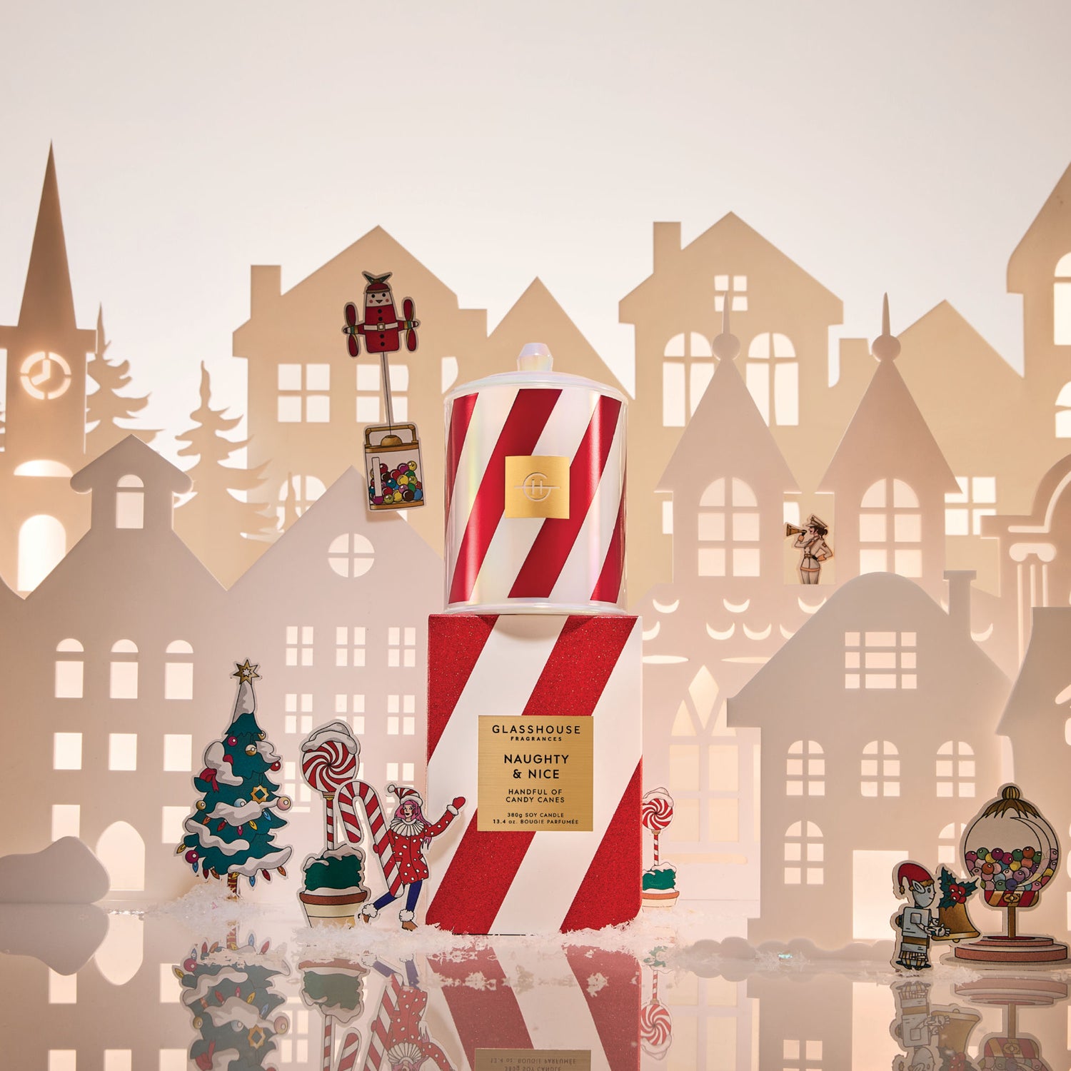 Lifestyle image of Glasshouse Fragrances Naughty & Nice Candle (Limited Edition)