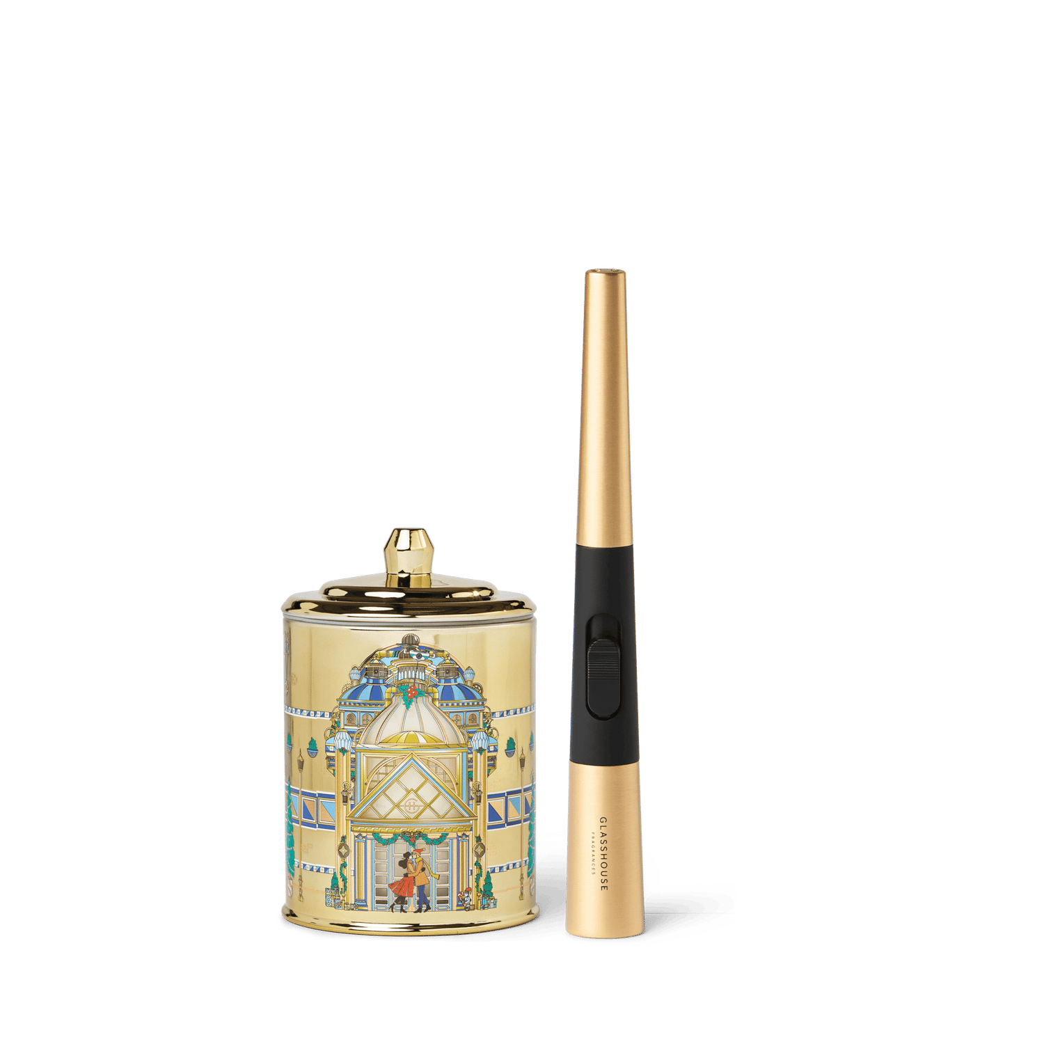 Top-view image of Glasshouse Fragrances Midnight in Milan Candle & Lighter Gift Set (Limited Edition)