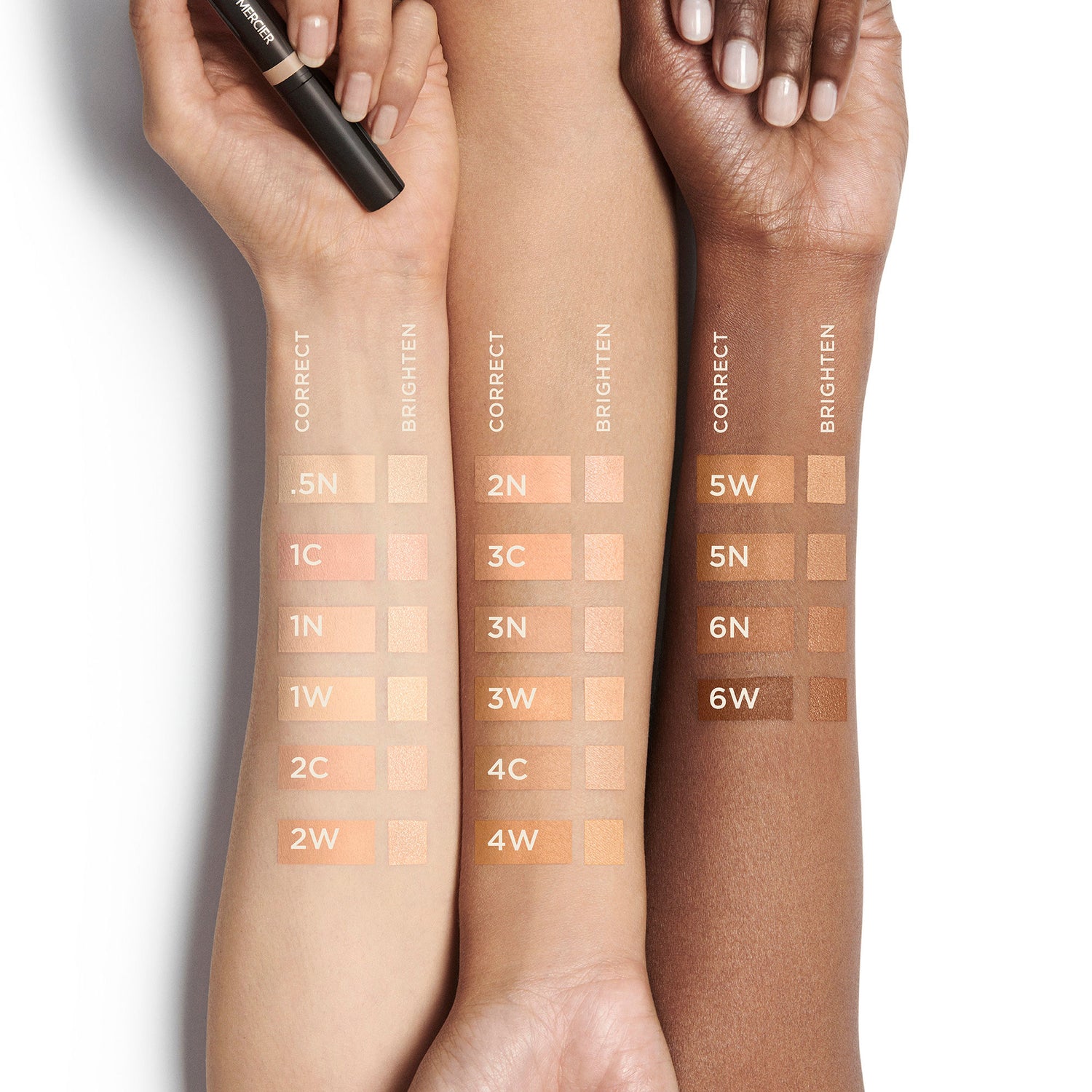 Group swatch image of Laura Mercier Secret Camouflage Concealer Duo Stick