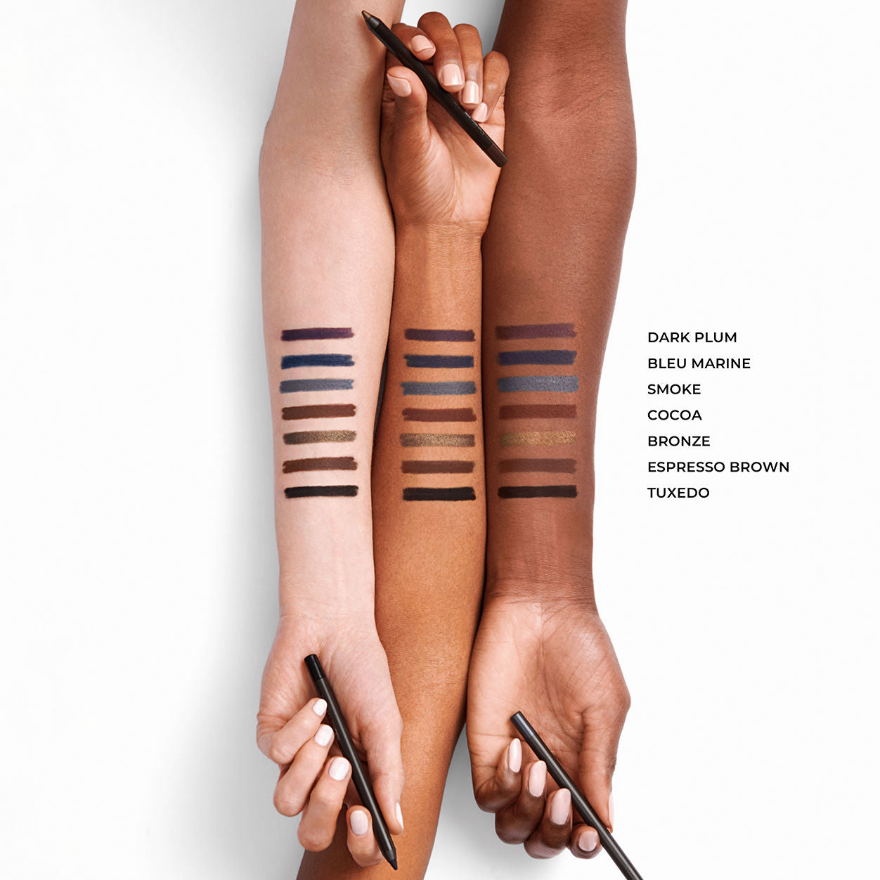 An arm swatch of Laura Mercier Caviar Tightline Eyeliner variant: Tuxedo