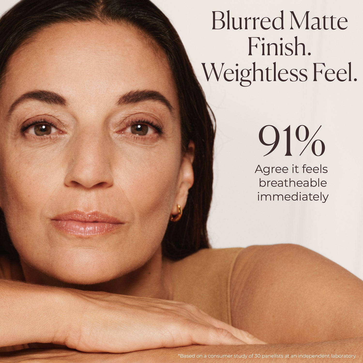 Lifestyle image of Laura Mercier Tinted Moisturizer Blurred Matte Oil Free Broad Spectrum SPF 30 variant: 4N Teak