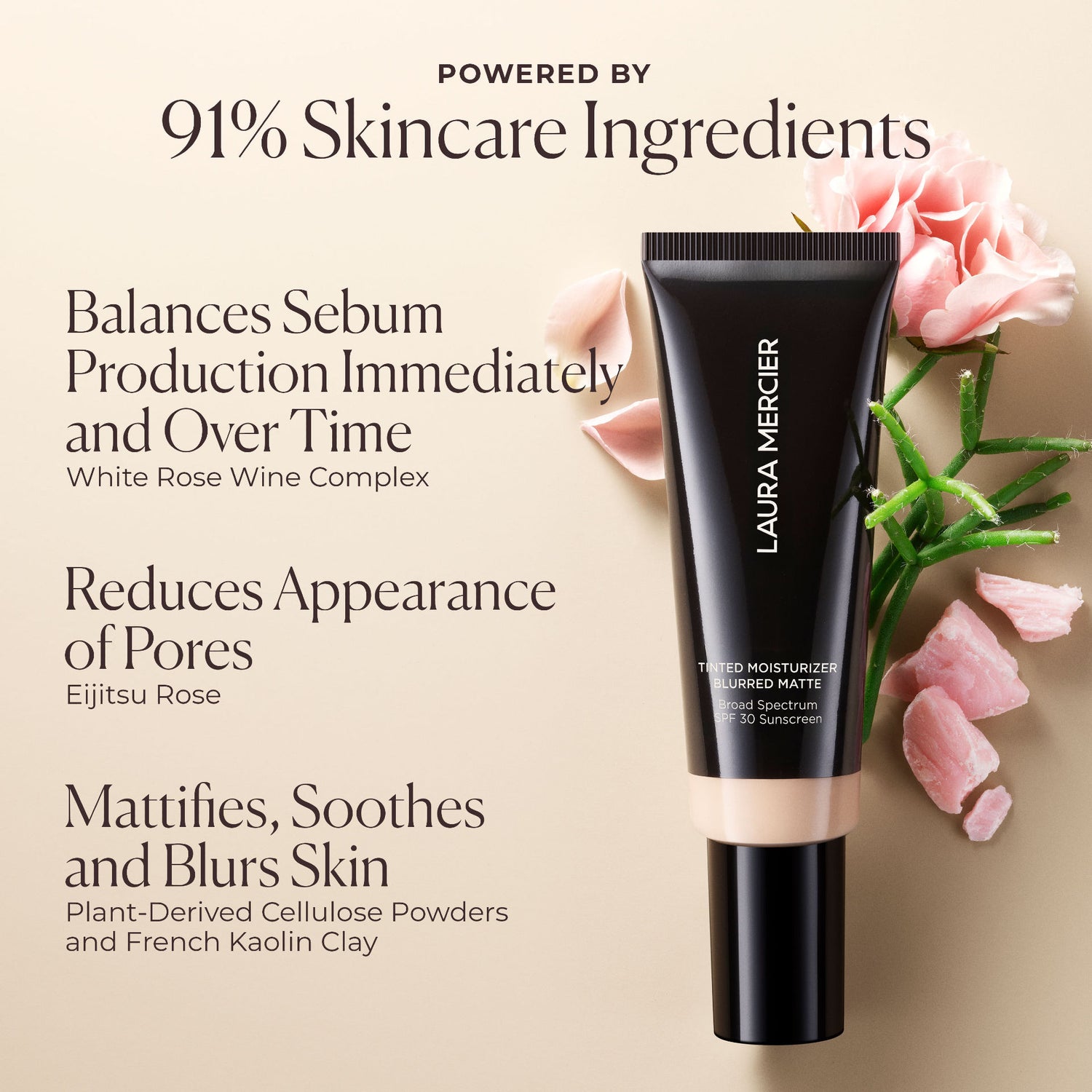 Lifestyle image of Laura Mercier Tinted Moisturizer Blurred Matte Oil Free Broad Spectrum SPF 30 variant: 4N Teak