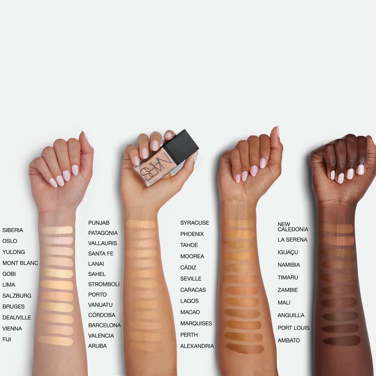 An arm swatch of Nars Light Reflecting Foundation variant: Siberia L0