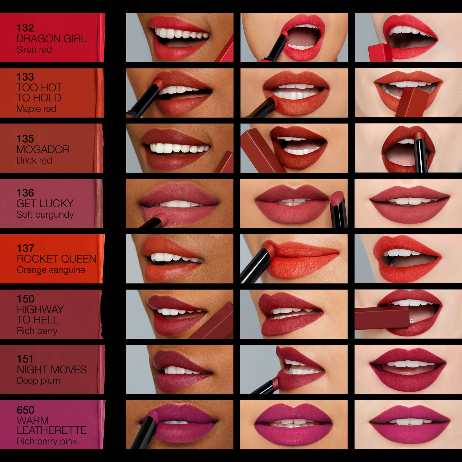 Group swatch image of Nars Powermatte Lipstick