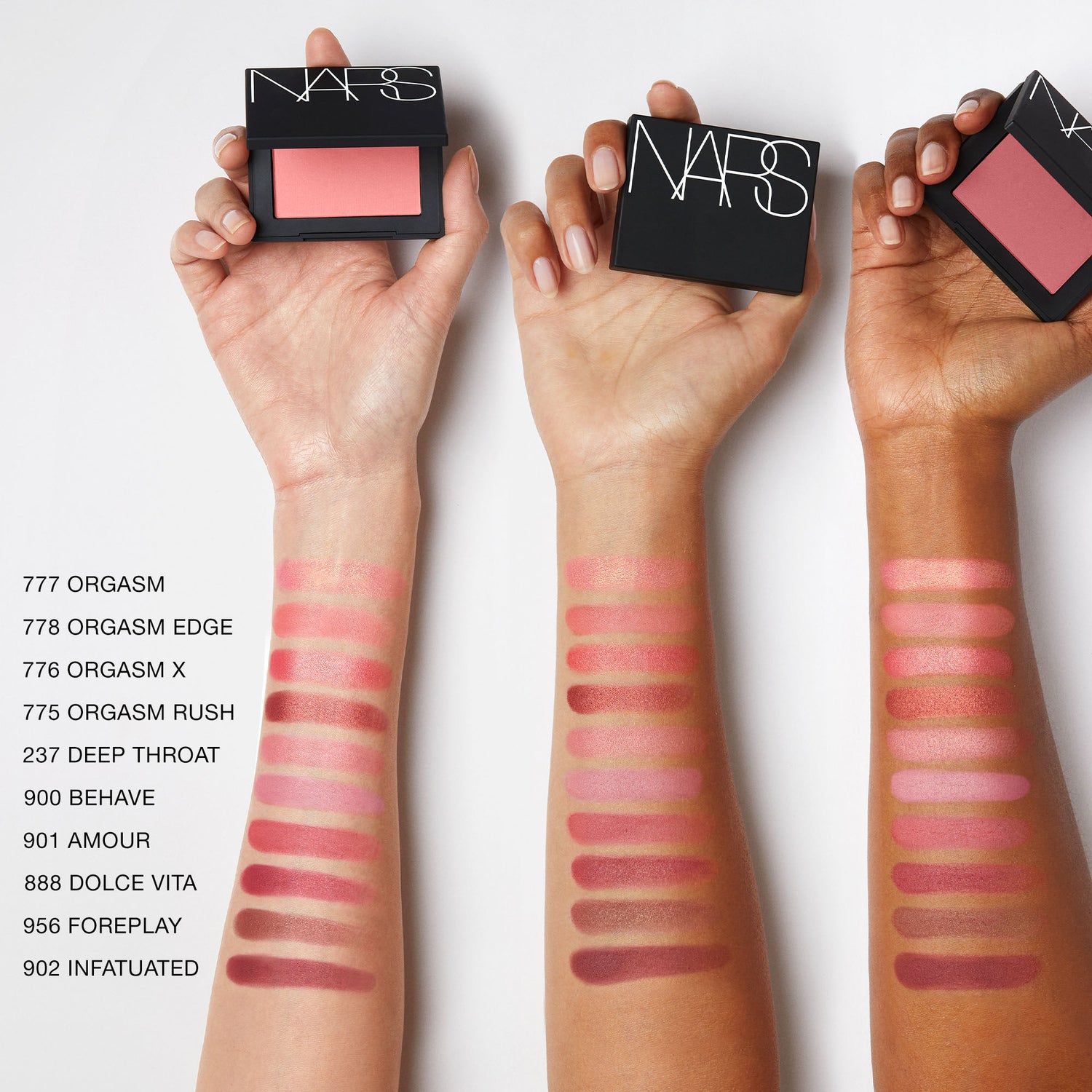 An arm swatch of Nars Blush