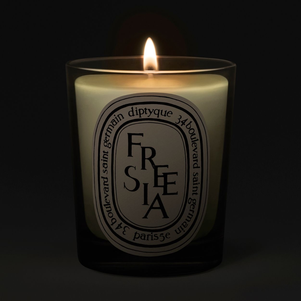 Lifestyle image of Diptyque Freesia Candle variant: 6.5 oz (Classic)