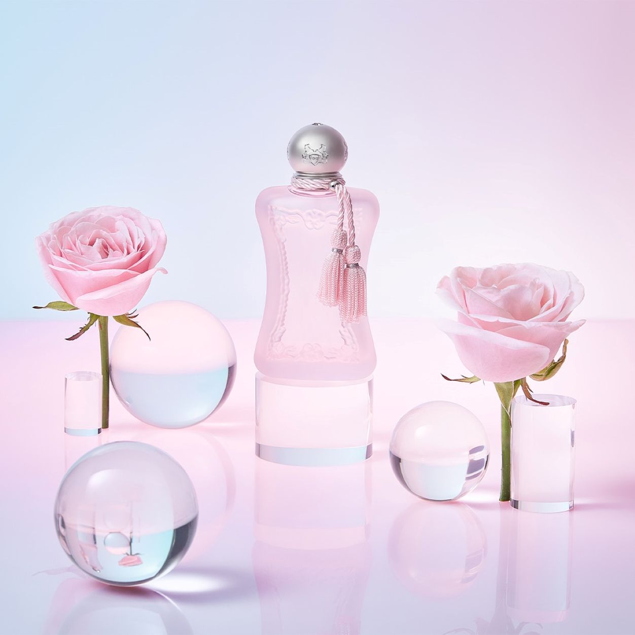 Lifestyle image of Parfums de Marly Delina La Rosee Eau de Parfum variant: 1.01 fl oz