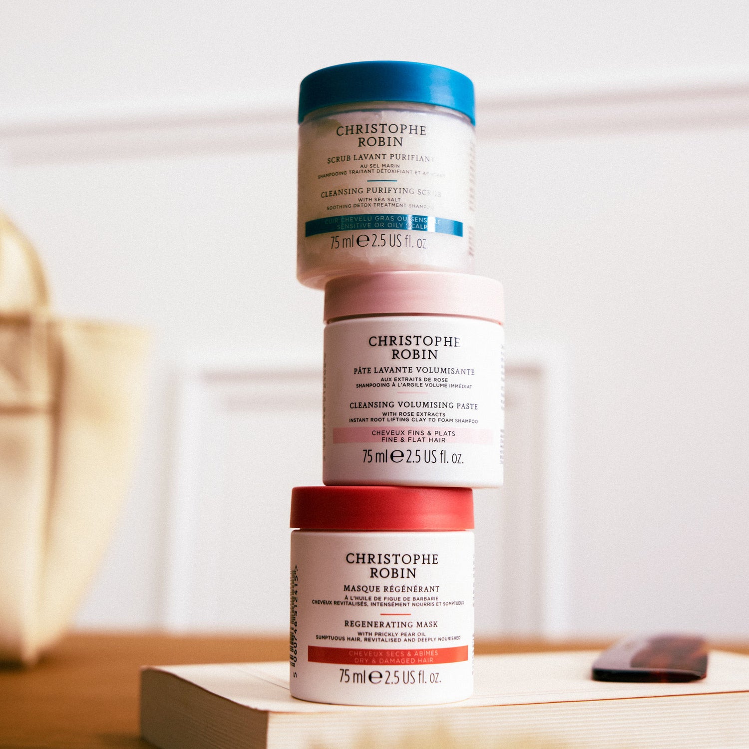 Lifestyle image of Christophe Robin Regenerating Mask With Rare Prickly Pear Seed Oil variant: 2.5 fl oz