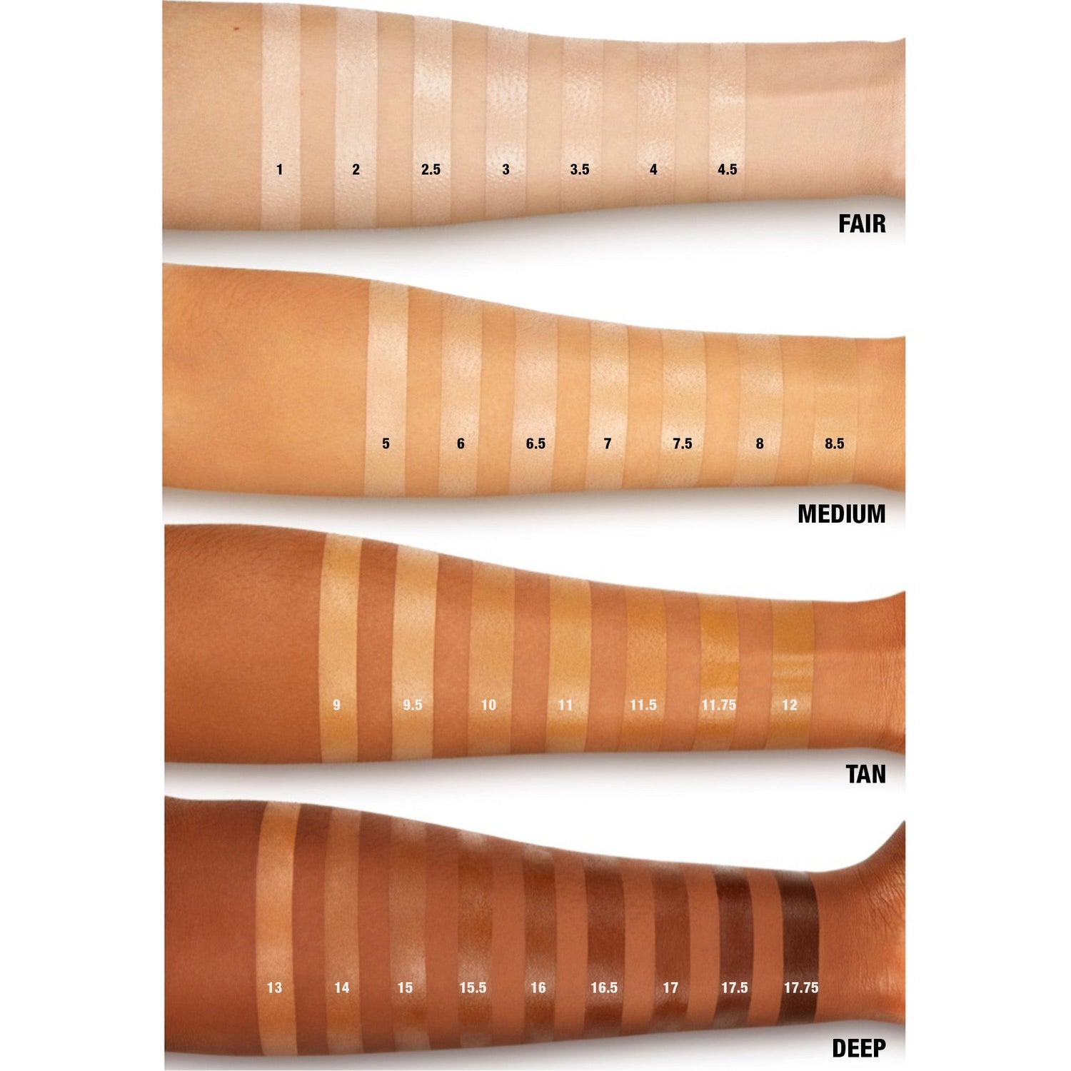 An arm swatch of Charlotte Tilbury 1 Fair variant: 1 Fair