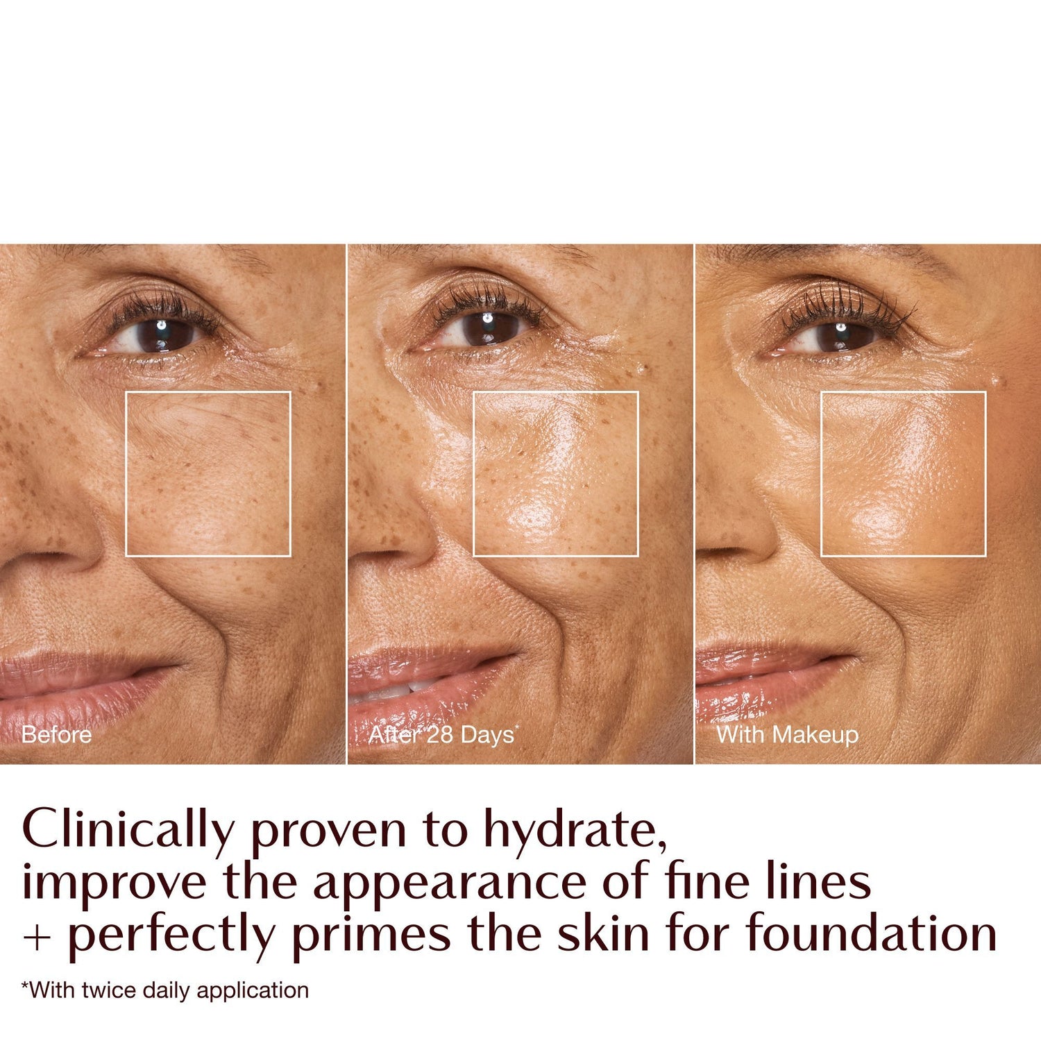 Before and after results of using Charlotte Tilbury Charlotte's Magic Cream