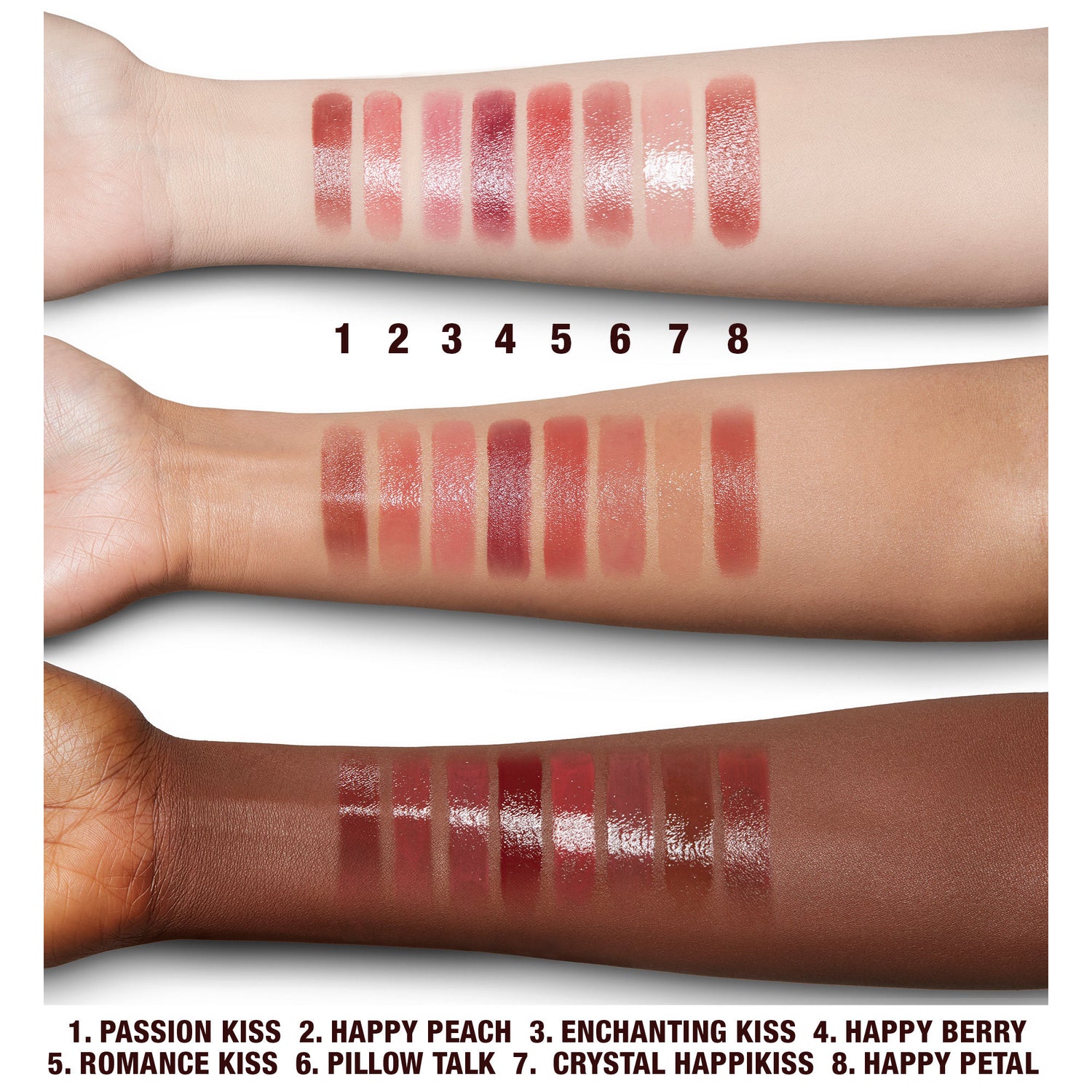 An arm swatch of Charlotte Tilbury Crystal Happikiss variant: Crystal Happikiss