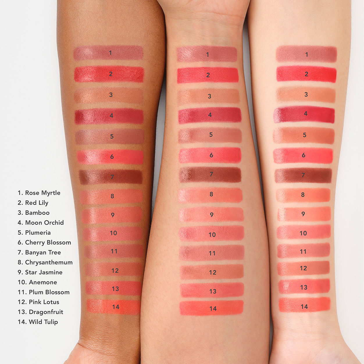 An arm swatch of Chantecaille Lip Crème variant: Plum Blossom