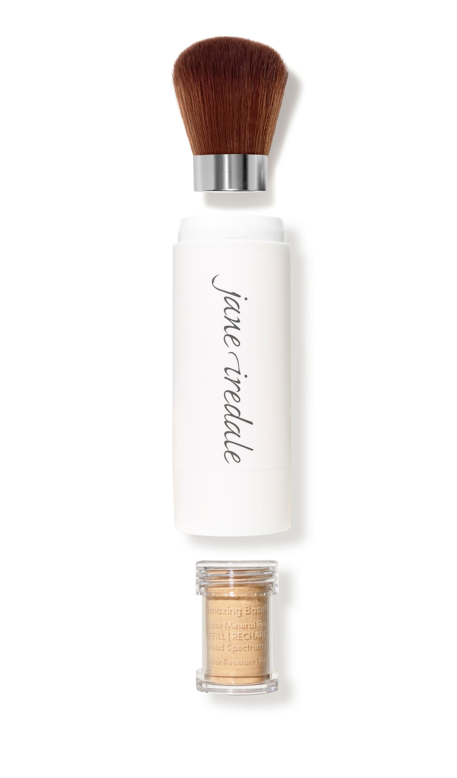 Image of an open Jane Iredale Amazing Base Refillable Brush variant: Honey Bronze