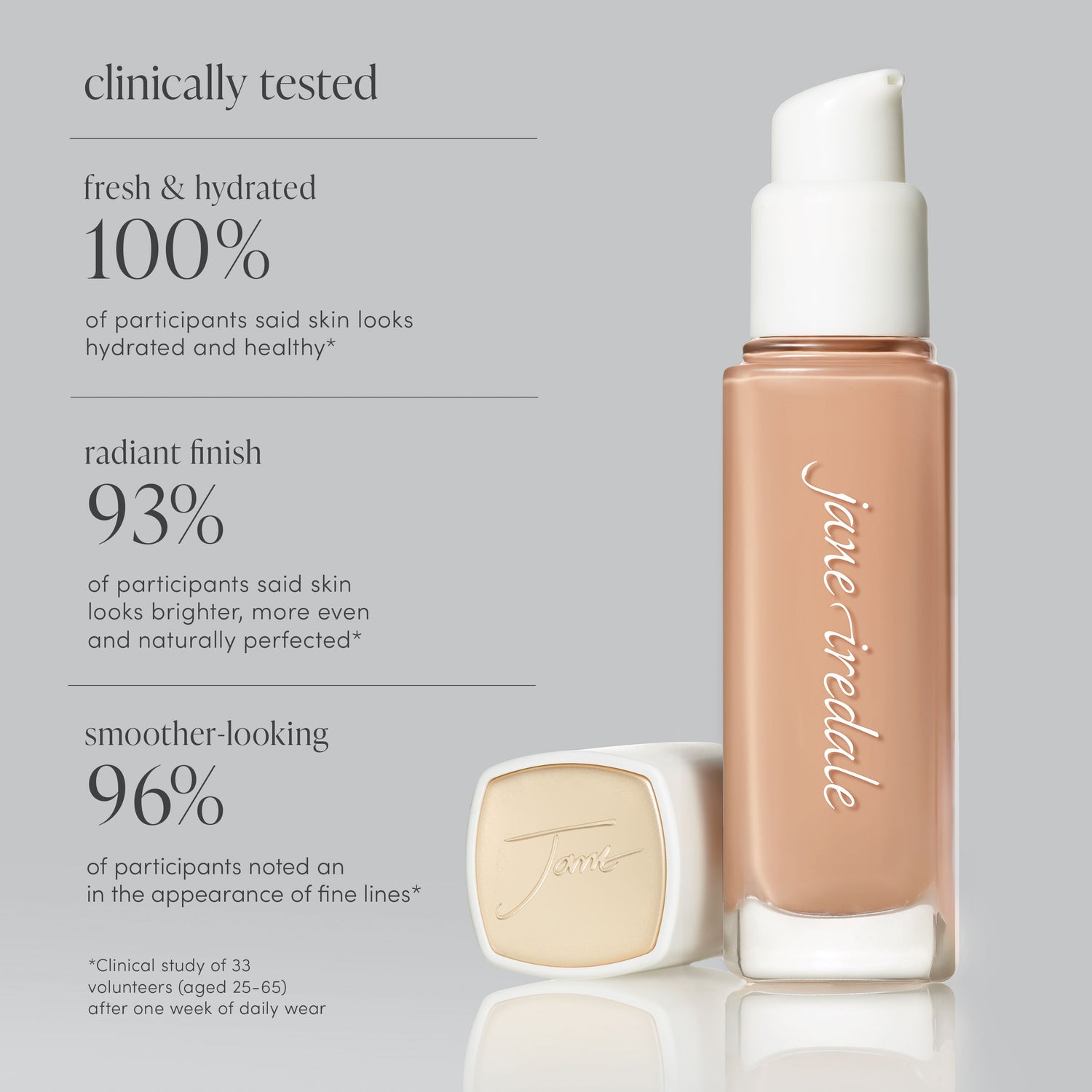 An arm swatch of Jane Iredale Skintuition SPF 30 Radiance-Boosting Liquid Foundation variant: 10 Fair