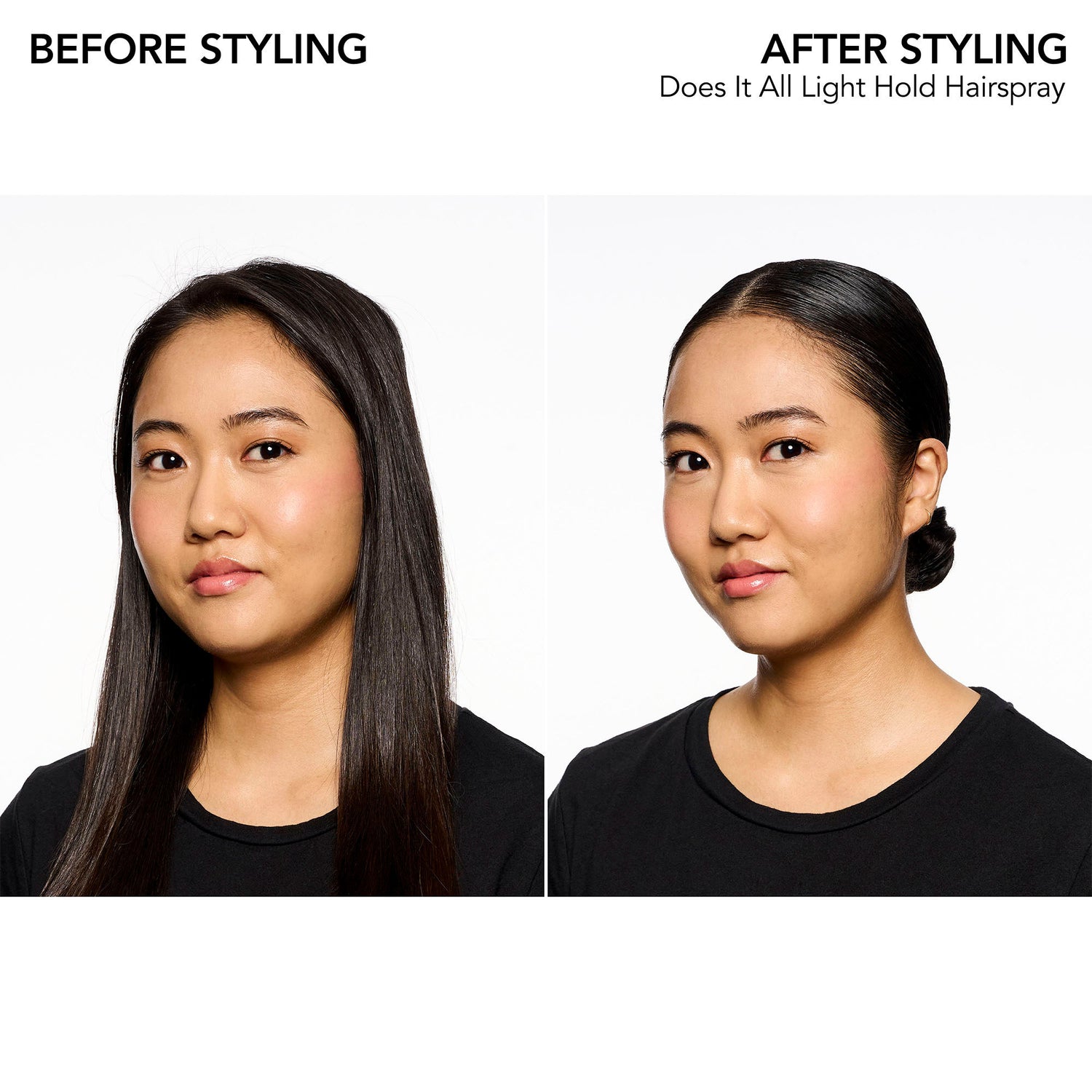 Before and after results of using Bumble and Bumble Does It All Light Hold Hairspray variant: 10.0 oz