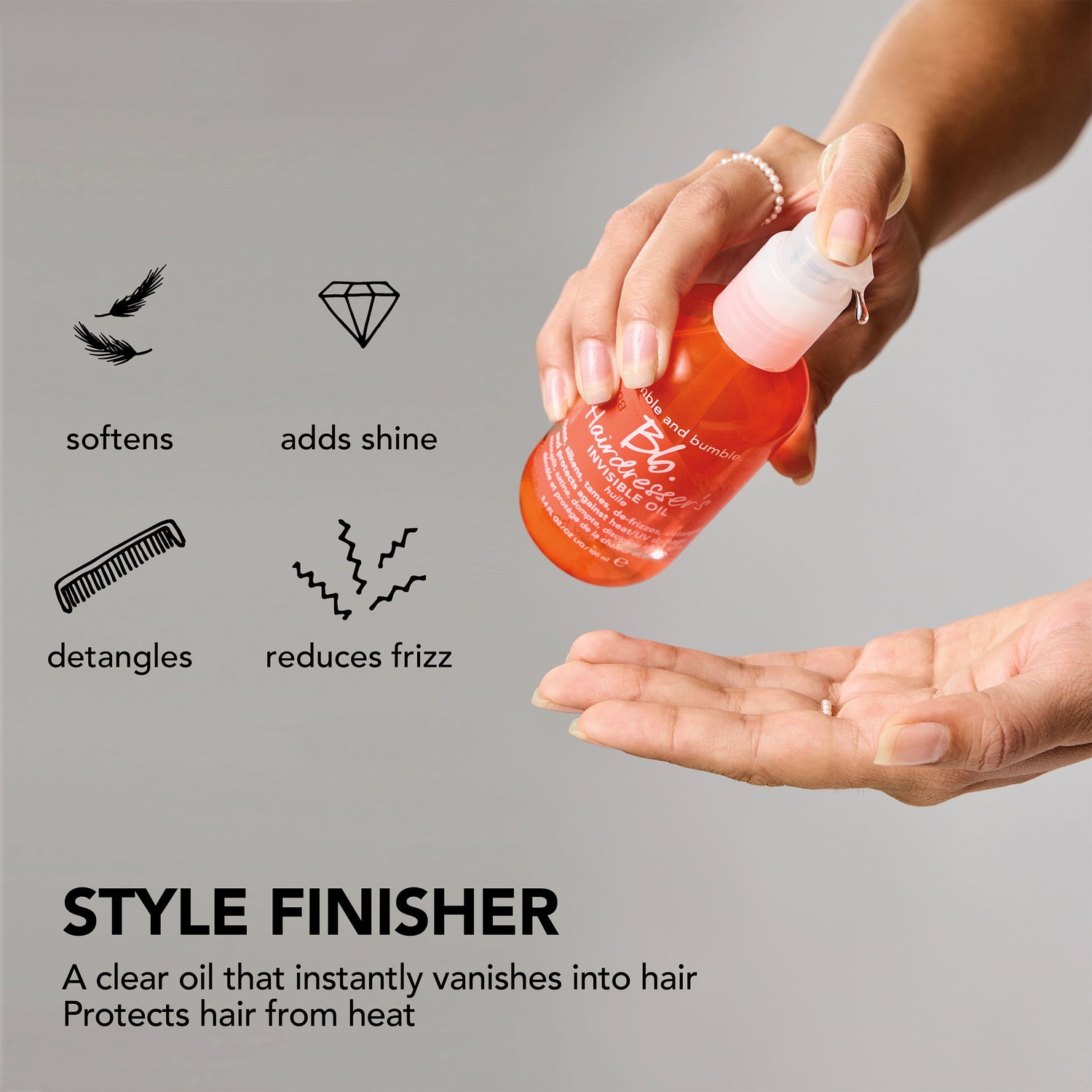 Swatch image of Bumble and Bumble Hairdresser's Invisible Oil Frizz Reducing Hair Oil variant: 3.4 fl oz