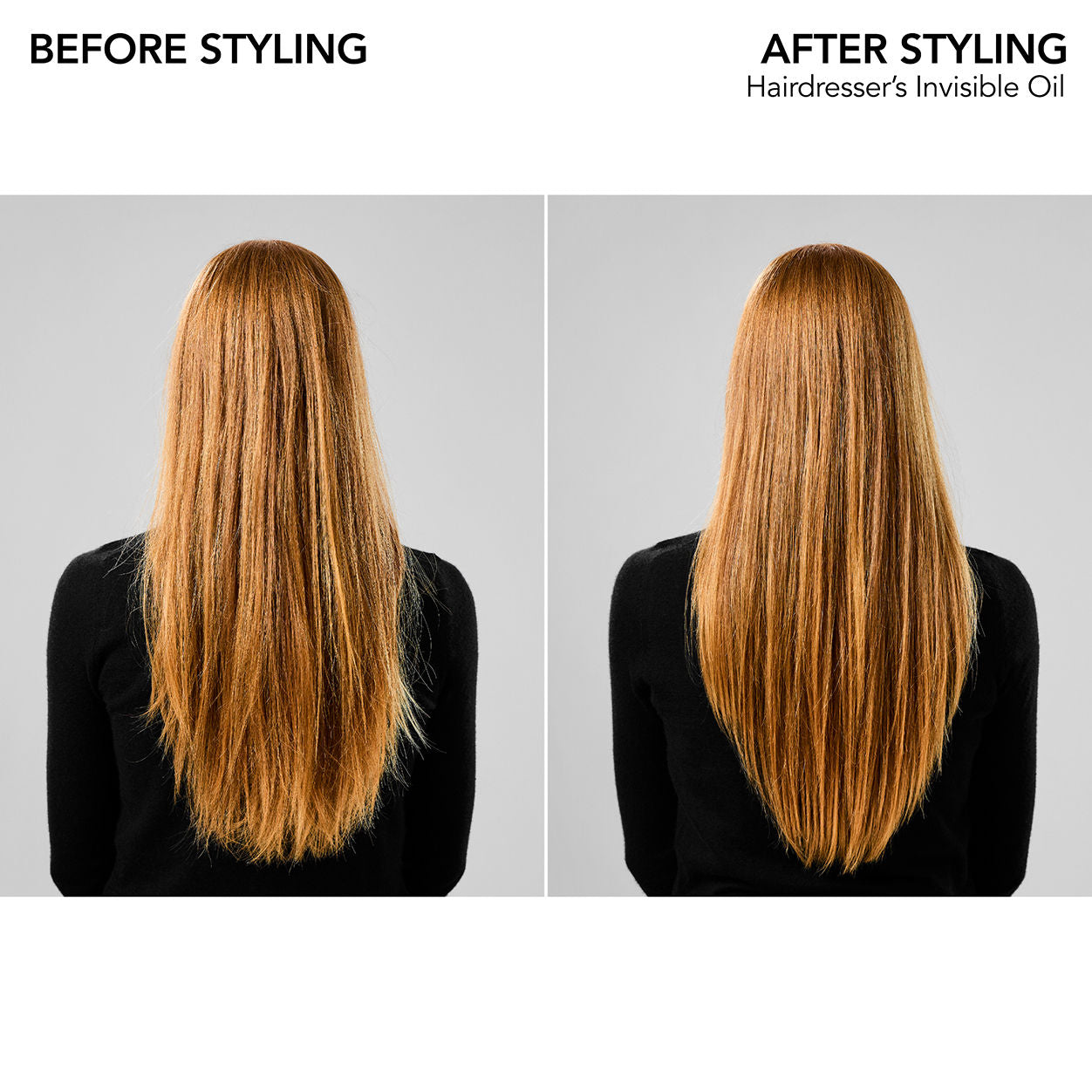 Before and after results of using Bumble and Bumble Hairdresser's Invisible Oil Frizz Reducing Hair Oil