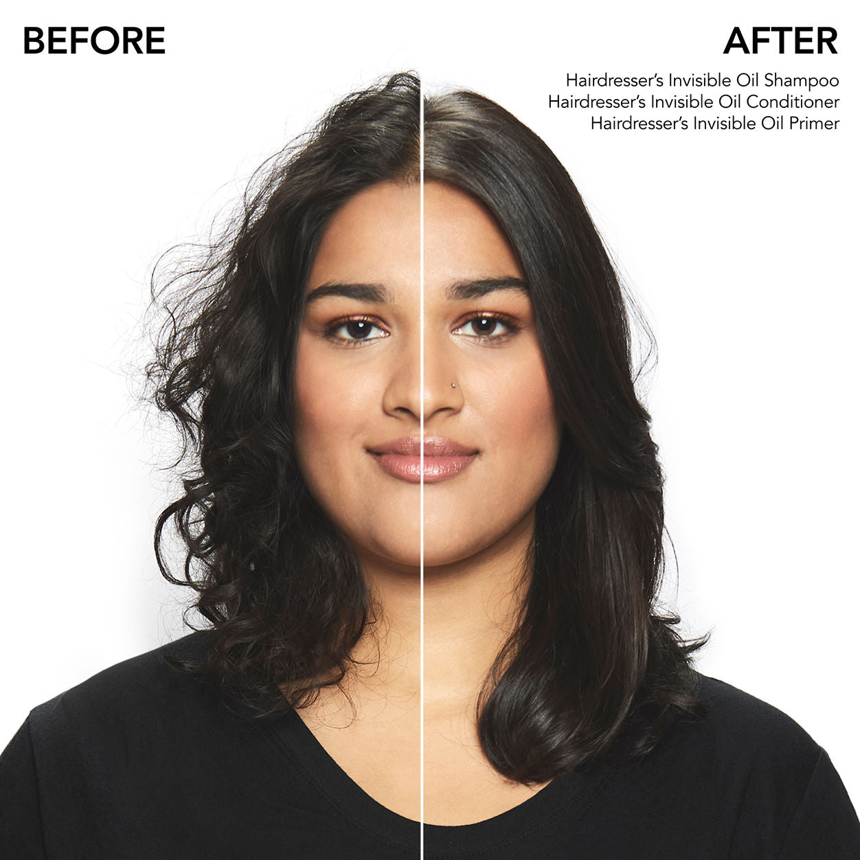 Before and after results of using Bumble and Bumble Hairdresser's Invisible Oil Heat/UV Protective Primer variant: 8.5 fl oz