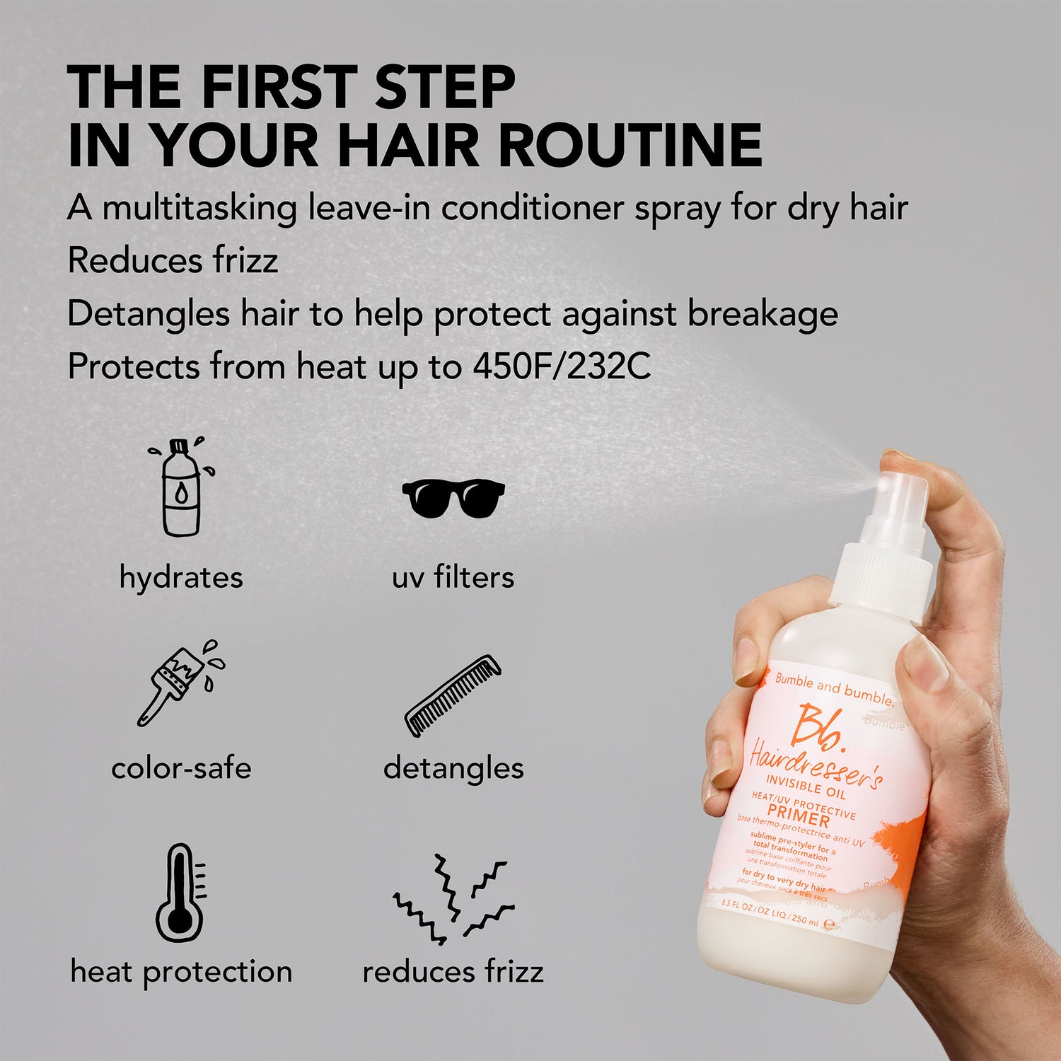 Information related to Bumble and Bumble Hairdresser's Invisible Oil Heat/UV Protective Hair Primer Leave-In Conditioner