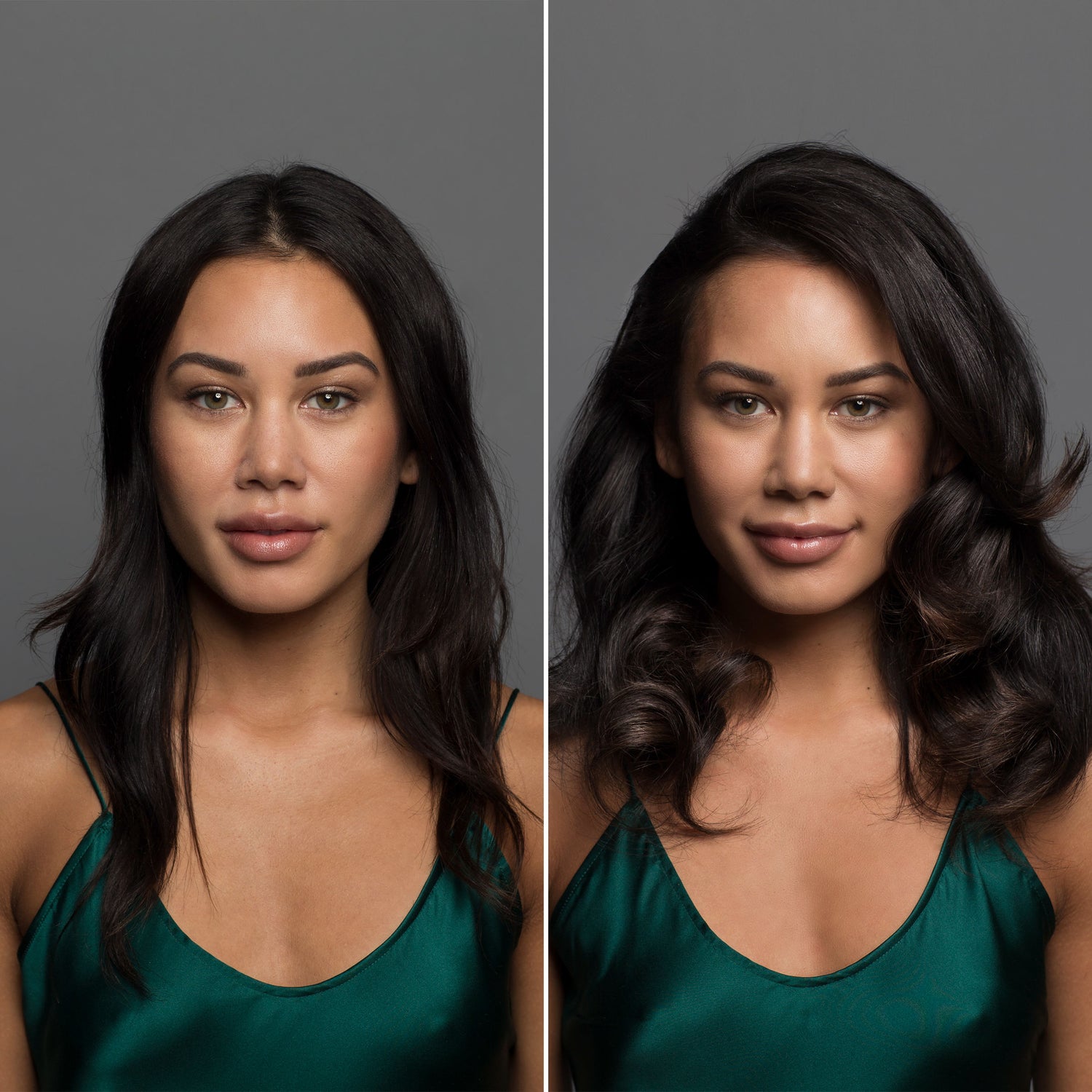 Before and after results of using Bumble and Bumble Thickening Great Body Blow Dry Crème