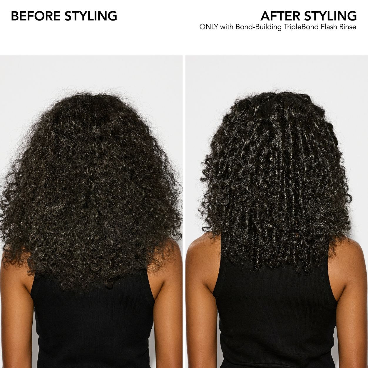 Before and after results of using Bumble and Bumble Bond-Building TripleBond Flash Rinse for Damaged Hair variant: 1.8 fl oz
