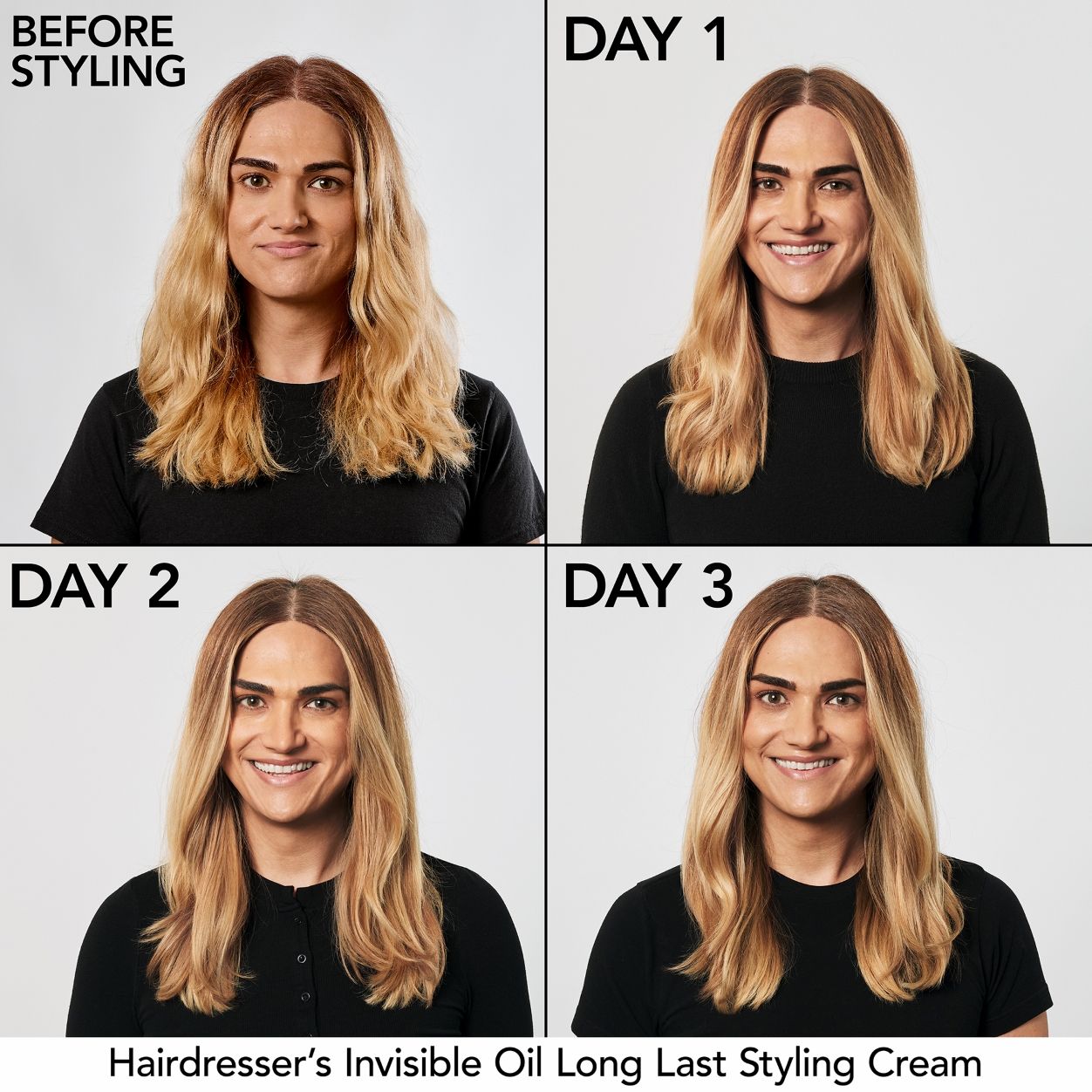 Model image of Bumble and Bumble Hairdresser's Invisible Oil Long Last Hydrating Hair Styling Cream variant: 6.7 fl oz
